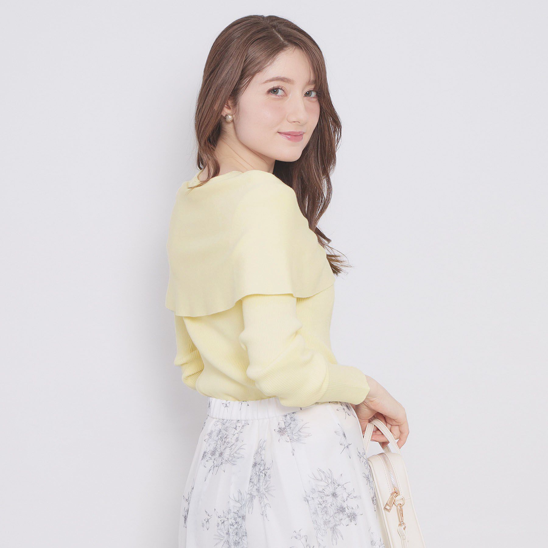 index「オフショルリボンリブニット【洗濯機OK】」|ニット・セーター|