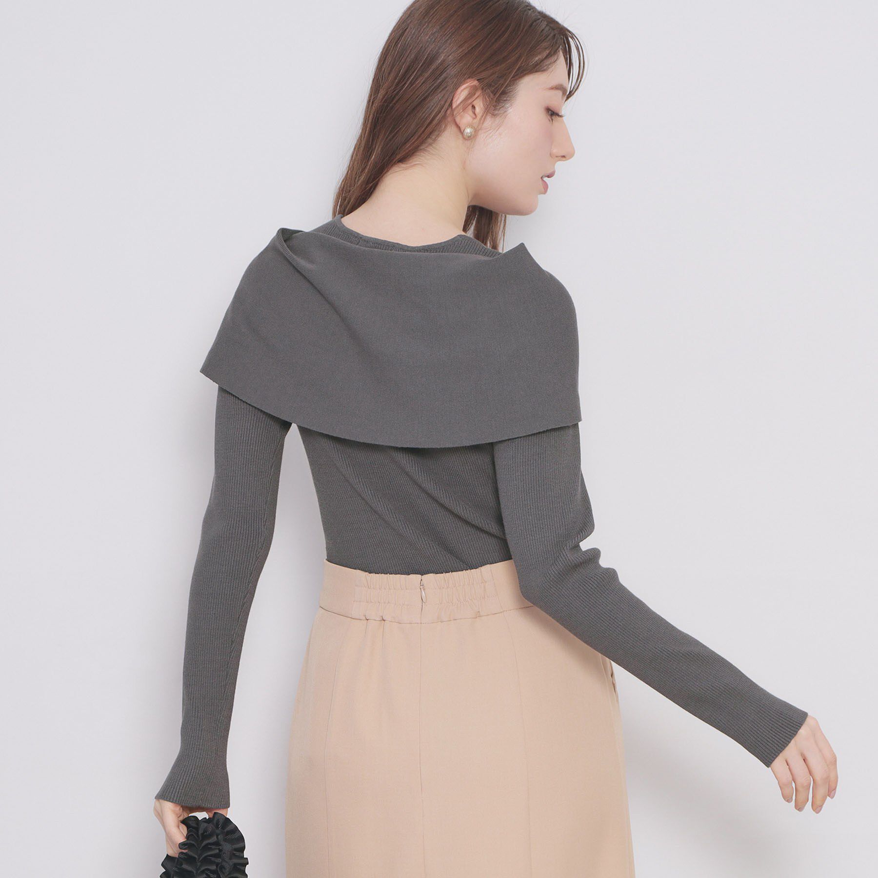 index「オフショルリボンリブニット【洗濯機OK】」|ニット・セーター|