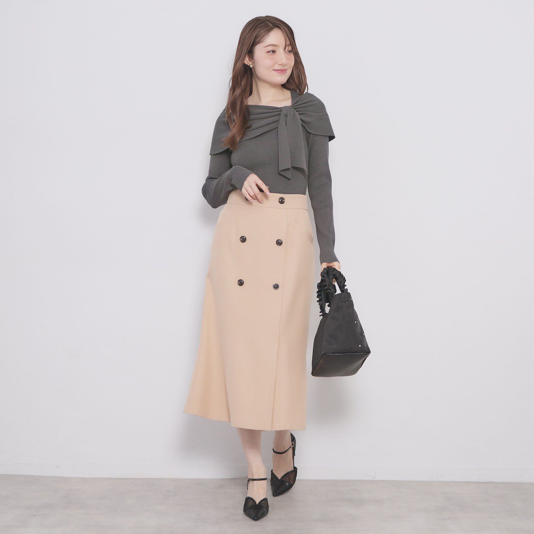 index「オフショルリボンリブニット【洗濯機OK】」|ニット・セーター|