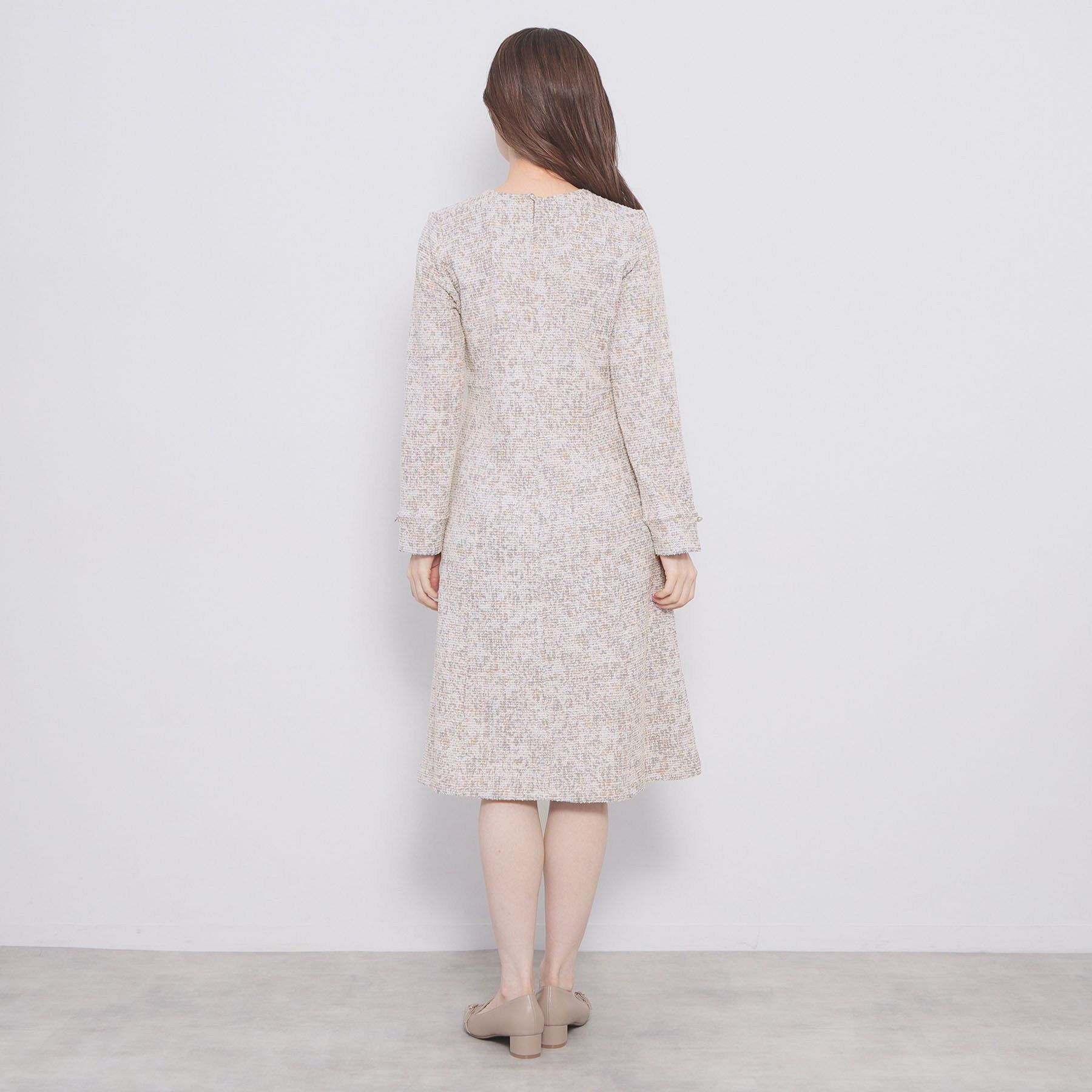 index「ミックスツィードフレアワンピース【洗える/イージーアイロン/ストレッチ】《S～3L》」|ワンピース|