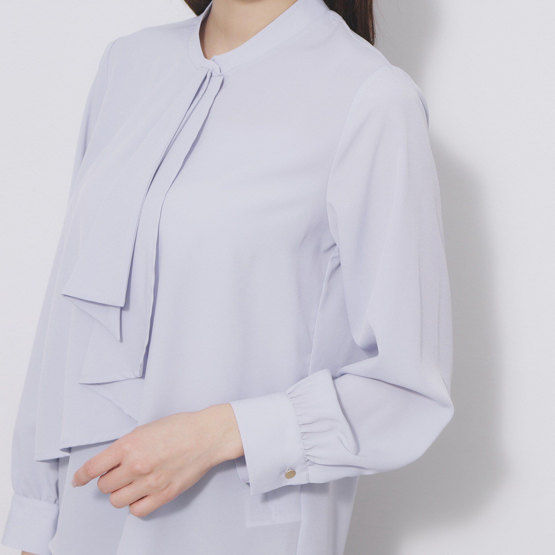 index「アシンメトリーボウタイブラウス【洗濯機OK/イージーアイロン/防シワ】《XS～LL》」|シャツ・ブラウス|