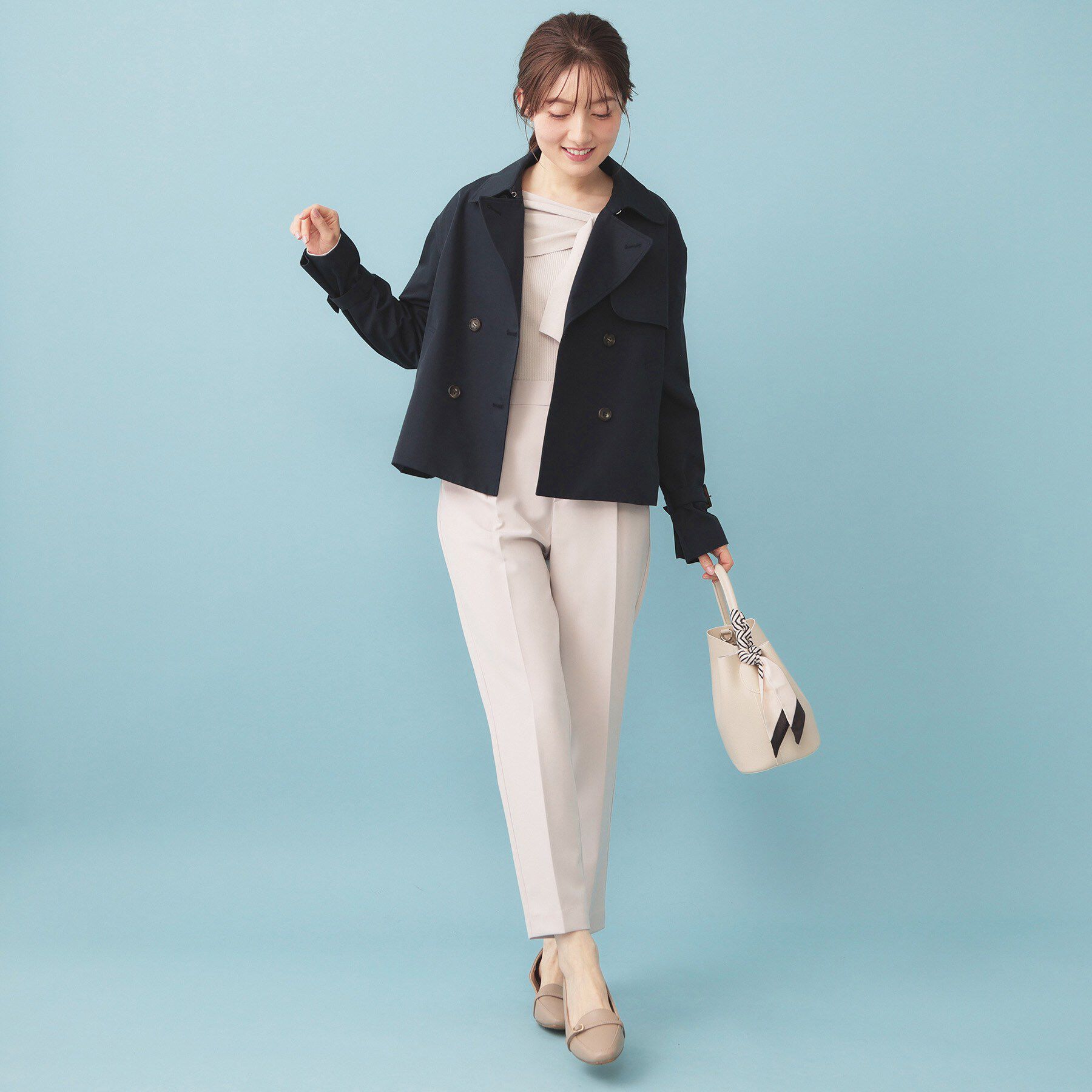 index「キャンディスリーブショートトレンチコート【洗濯機OK/撥水/防花粉】《5col》」|トレンチコート|