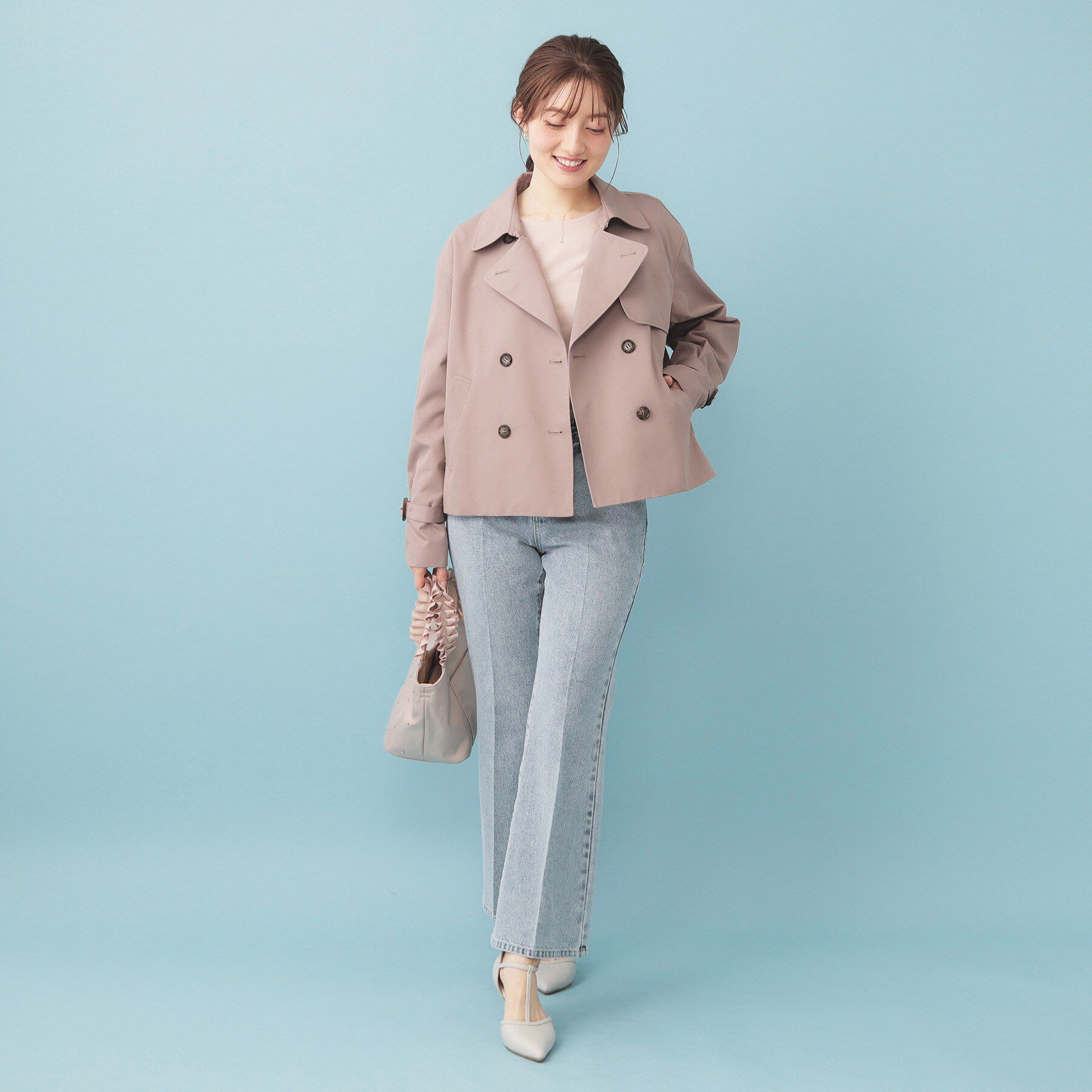 index「キャンディスリーブショートトレンチコート【洗濯機OK/撥水/防花粉】《5col》」|トレンチコート|