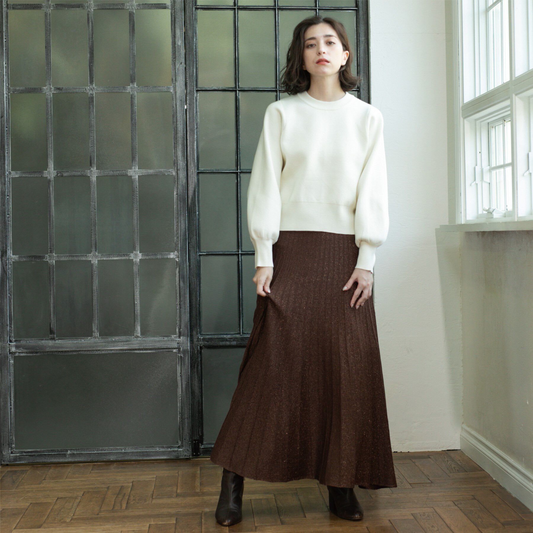 OPAQUE.CLIP「スウェットライクニット」|ニット・セーター|