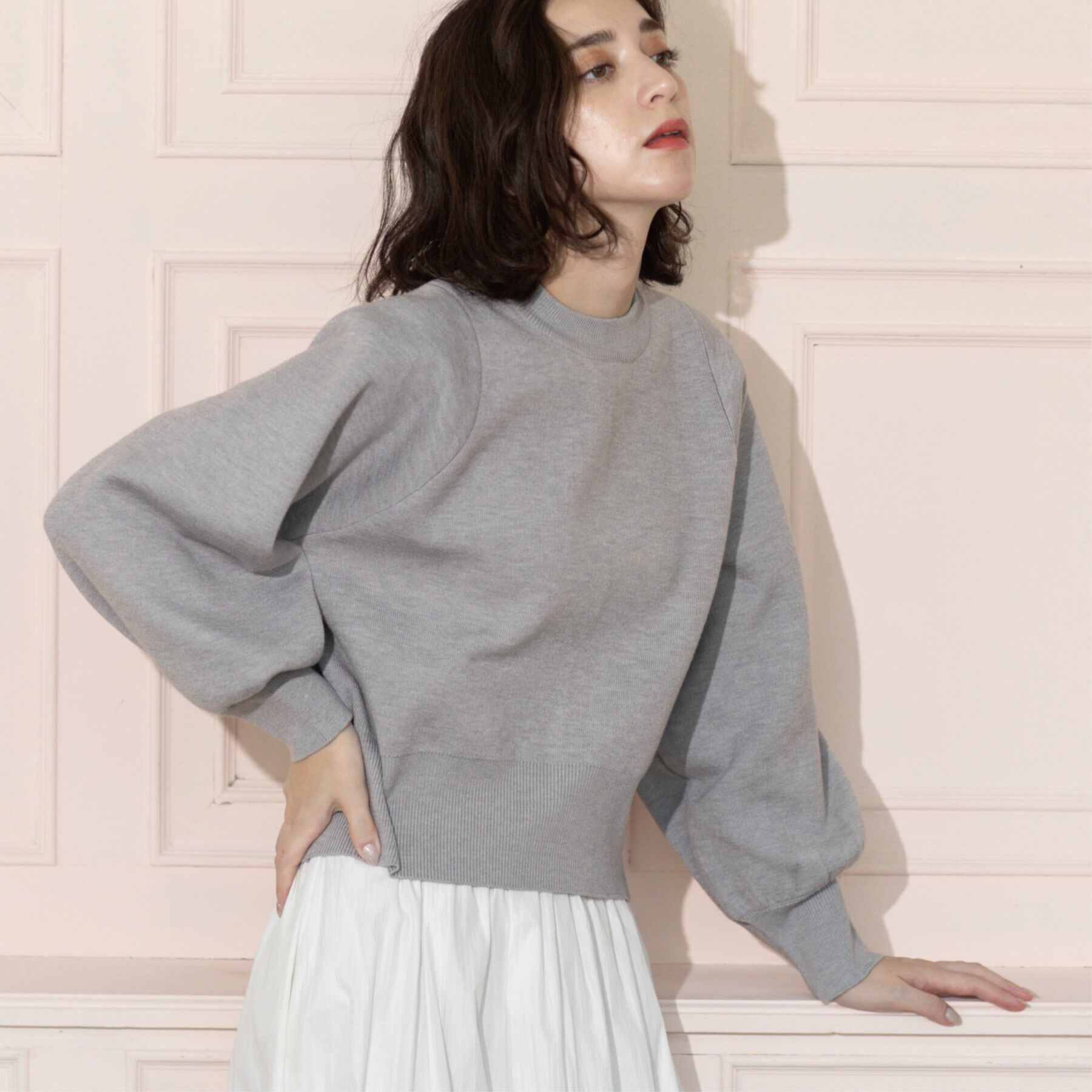 OPAQUE.CLIP「スウェットライクニット」|ニット・セーター|