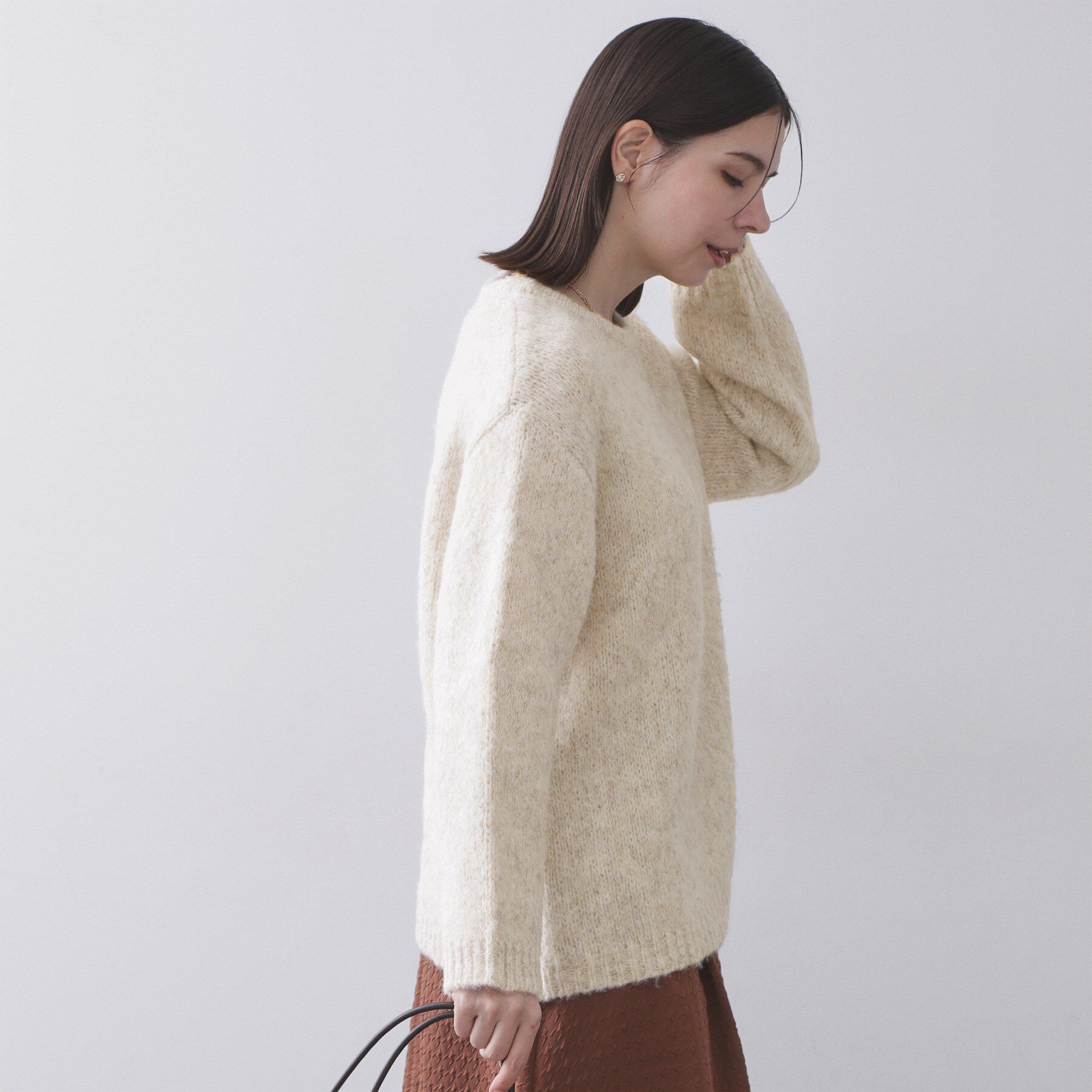 OPAQUE.CLIP「カラーMIXリラクシーミドルゲージニット【洗濯機OK】」|ニット・セーター|