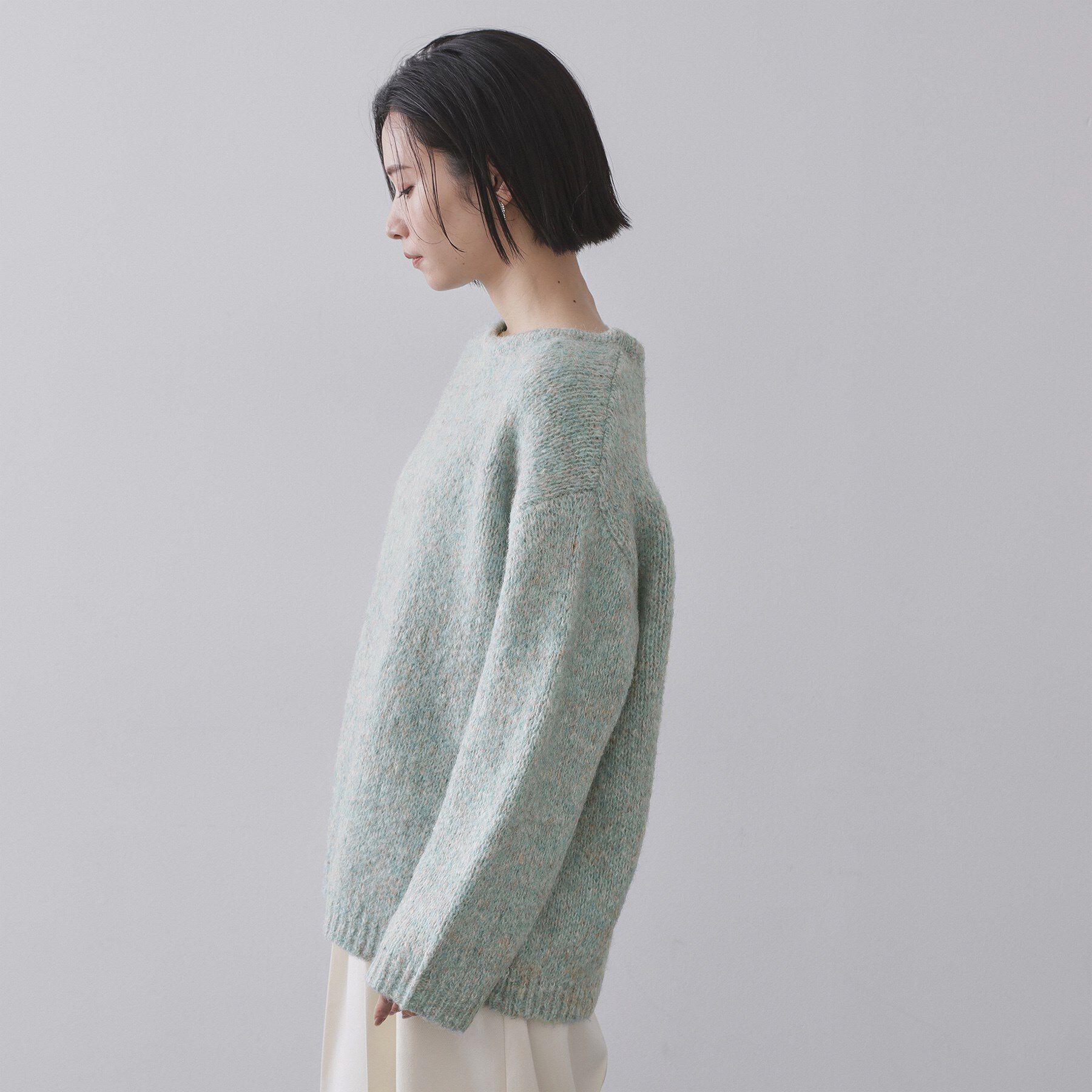 OPAQUE.CLIP「カラーMIXリラクシーミドルゲージニット【洗濯機OK】」|ニット・セーター|