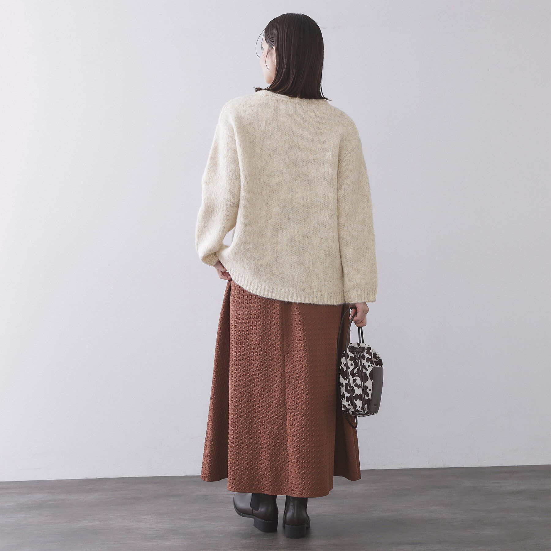 OPAQUE.CLIP「カラーMIXリラクシーミドルゲージニット【洗濯機OK】」|ニット・セーター|