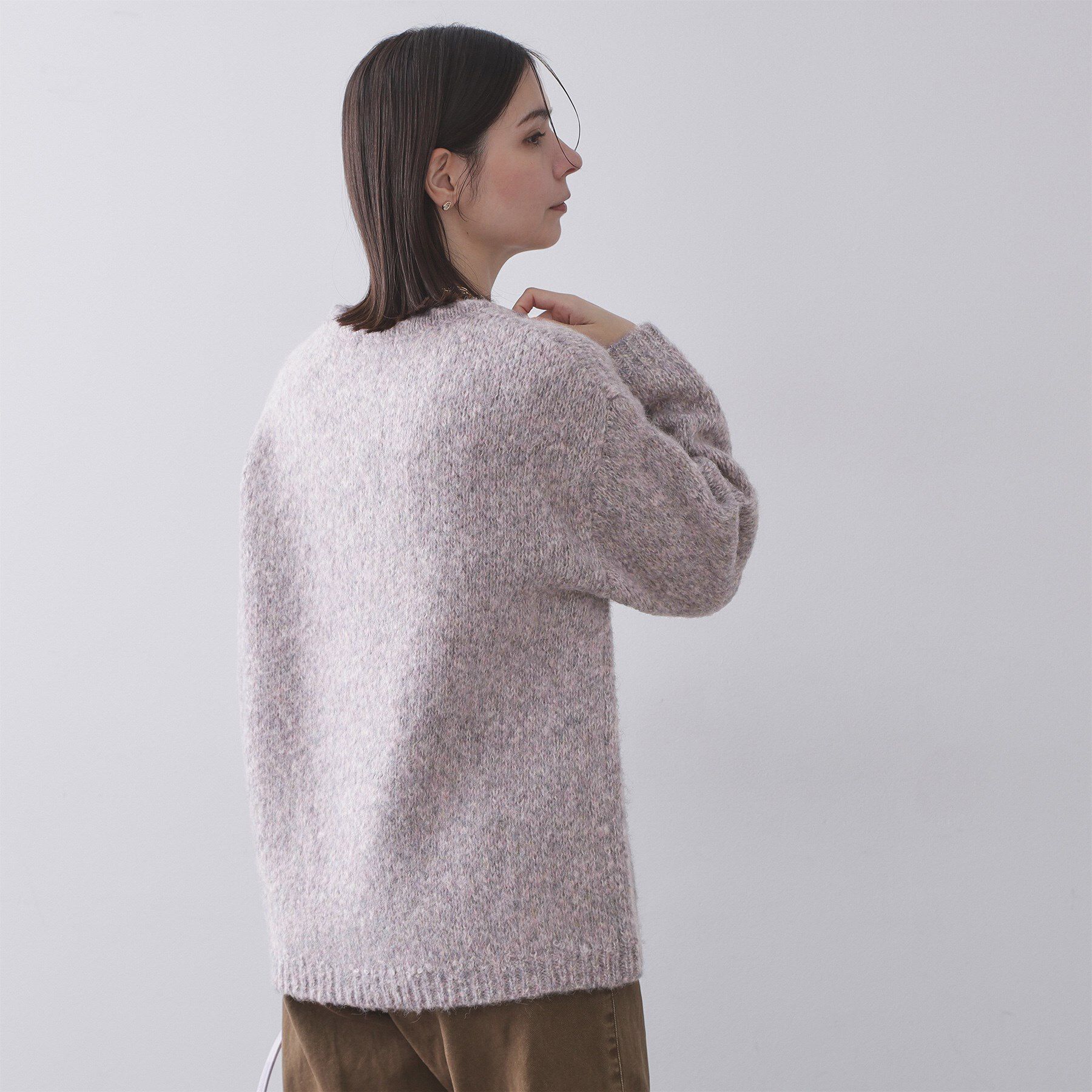 OPAQUE.CLIP「カラーMIXリラクシーミドルゲージニット【洗濯機OK】」|ニット・セーター|