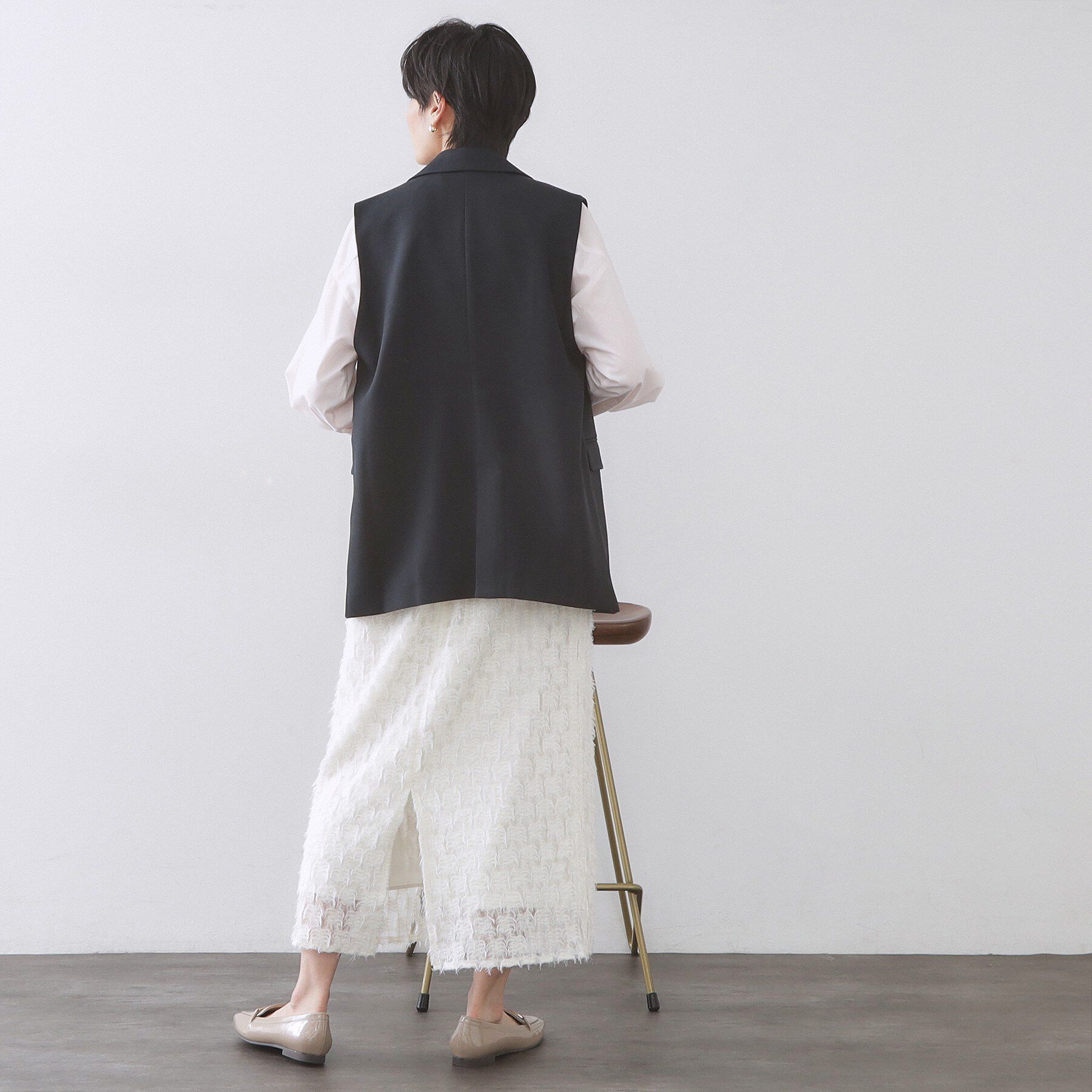 OPAQUE.CLIP「金ボタンダブルブレストテーラードジレ/セットアップ対応【洗える】《S～LL》」|ベスト・ジレ|