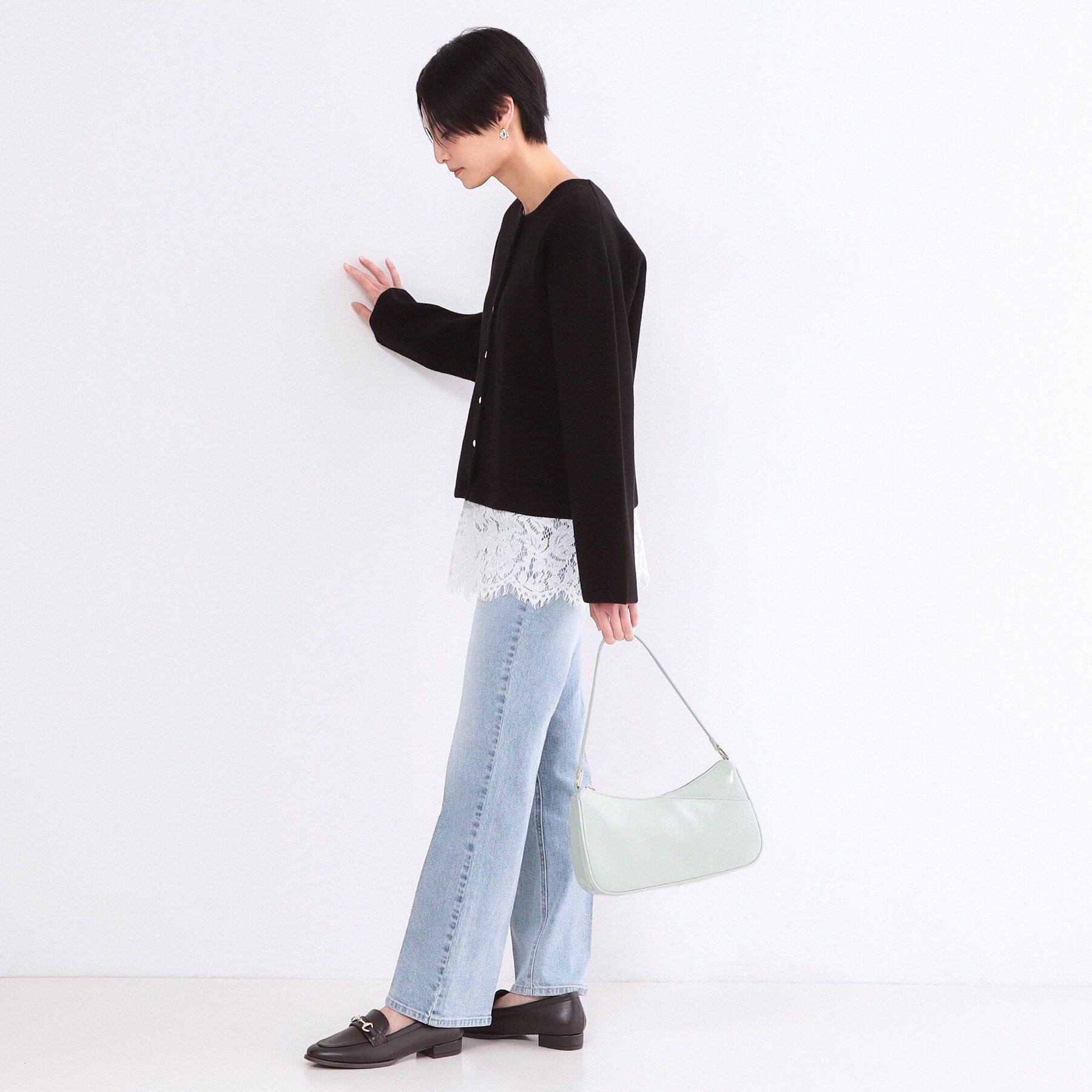 OPAQUE.CLIP「スナップボタンニットカーディガン【洗濯機OK】」|カーディガン|