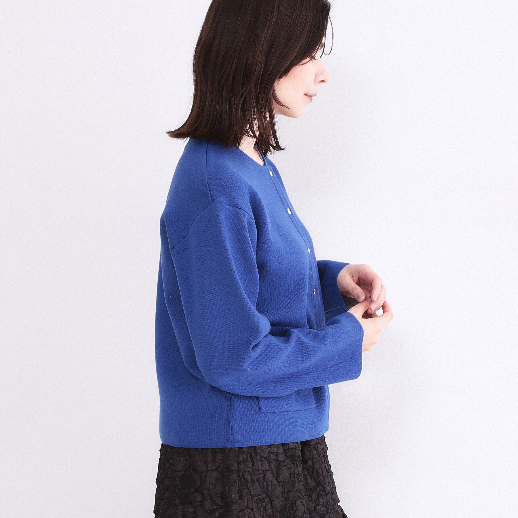 OPAQUE.CLIP「スナップボタンニットカーディガン【洗濯機OK】」|カーディガン|