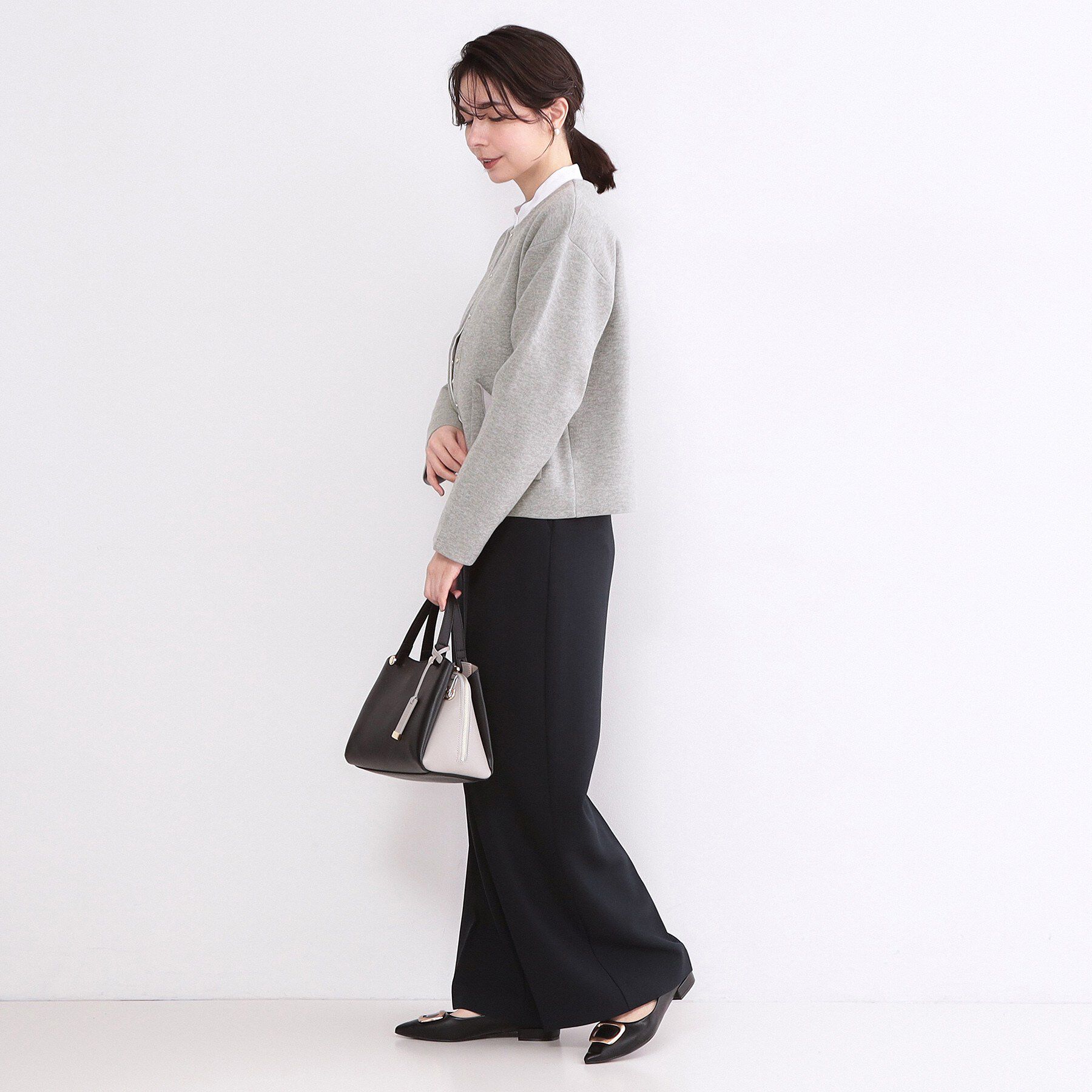 OPAQUE.CLIP「スナップボタンニットカーディガン【洗濯機OK】」|カーディガン|