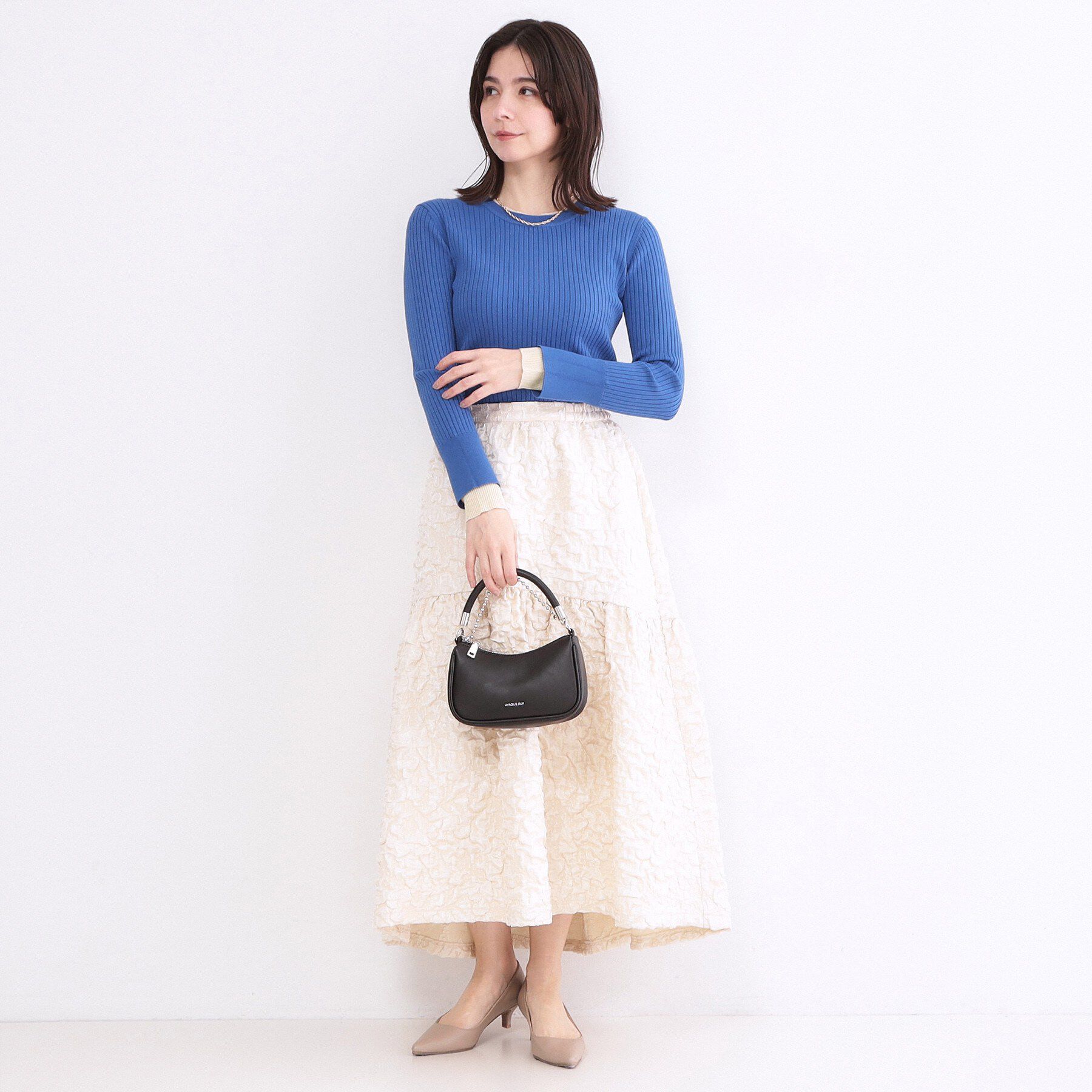 OPAQUE.CLIP「レイヤード風クルーネックリブニット【洗濯機OK】」|ニット・セーター|