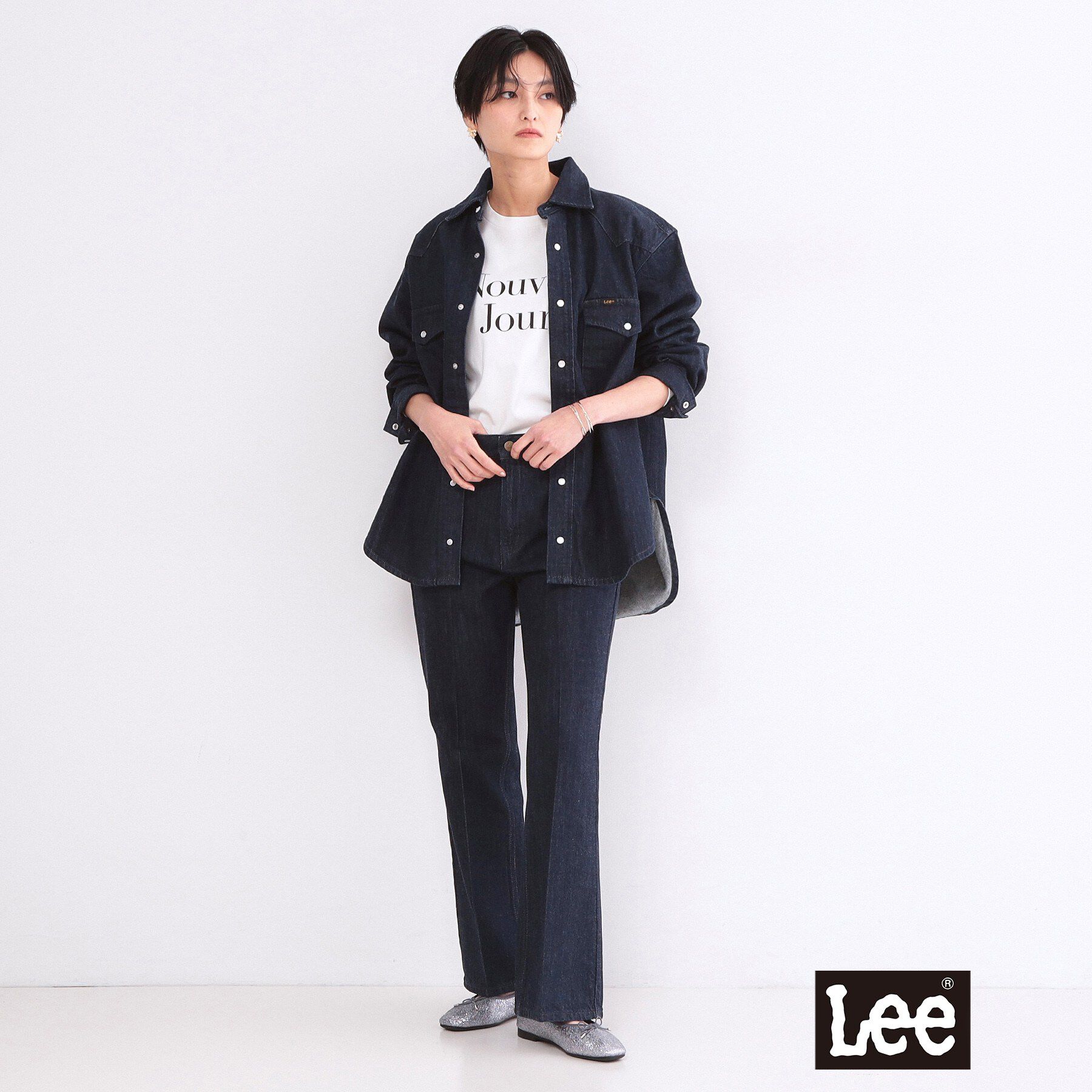 OPAQUE.CLIP「【Lee別注】フレアデニムパンツ【洗濯機OK】」|デニム|