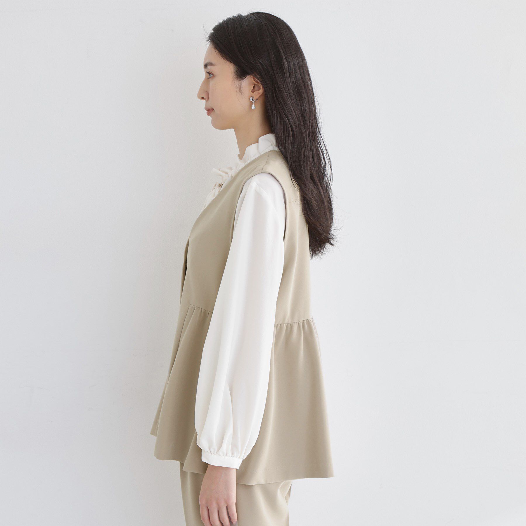 THE SHOP TK「【通勤・セレモニー】ダブルクロス ペプラムジレ/セットアップ可」|ベスト・ジレ|