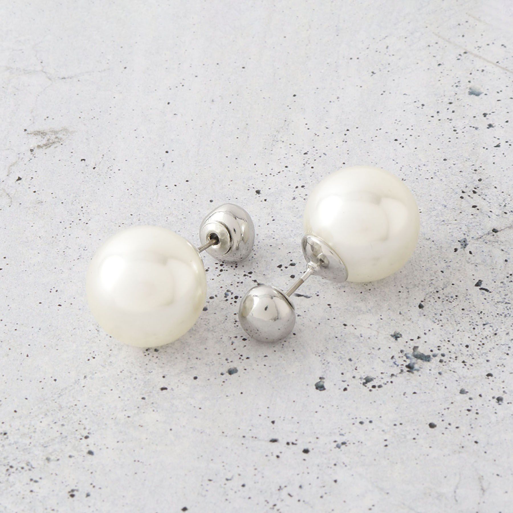 THE SHOP TK「大ぶりパール調キャッチ 2WAYピアス」|ピアス|