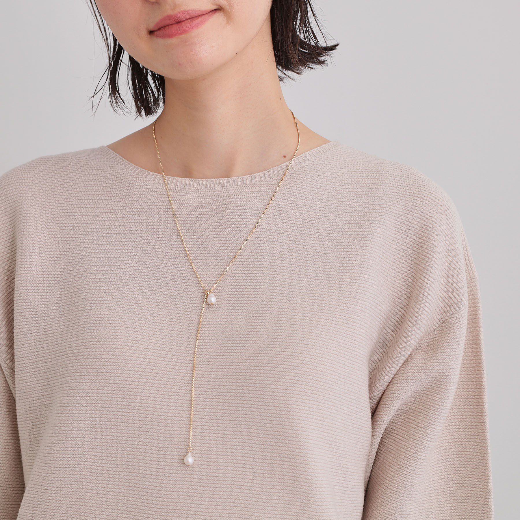 THE SHOP TK「淡水パールラリエット」|ネックレス|