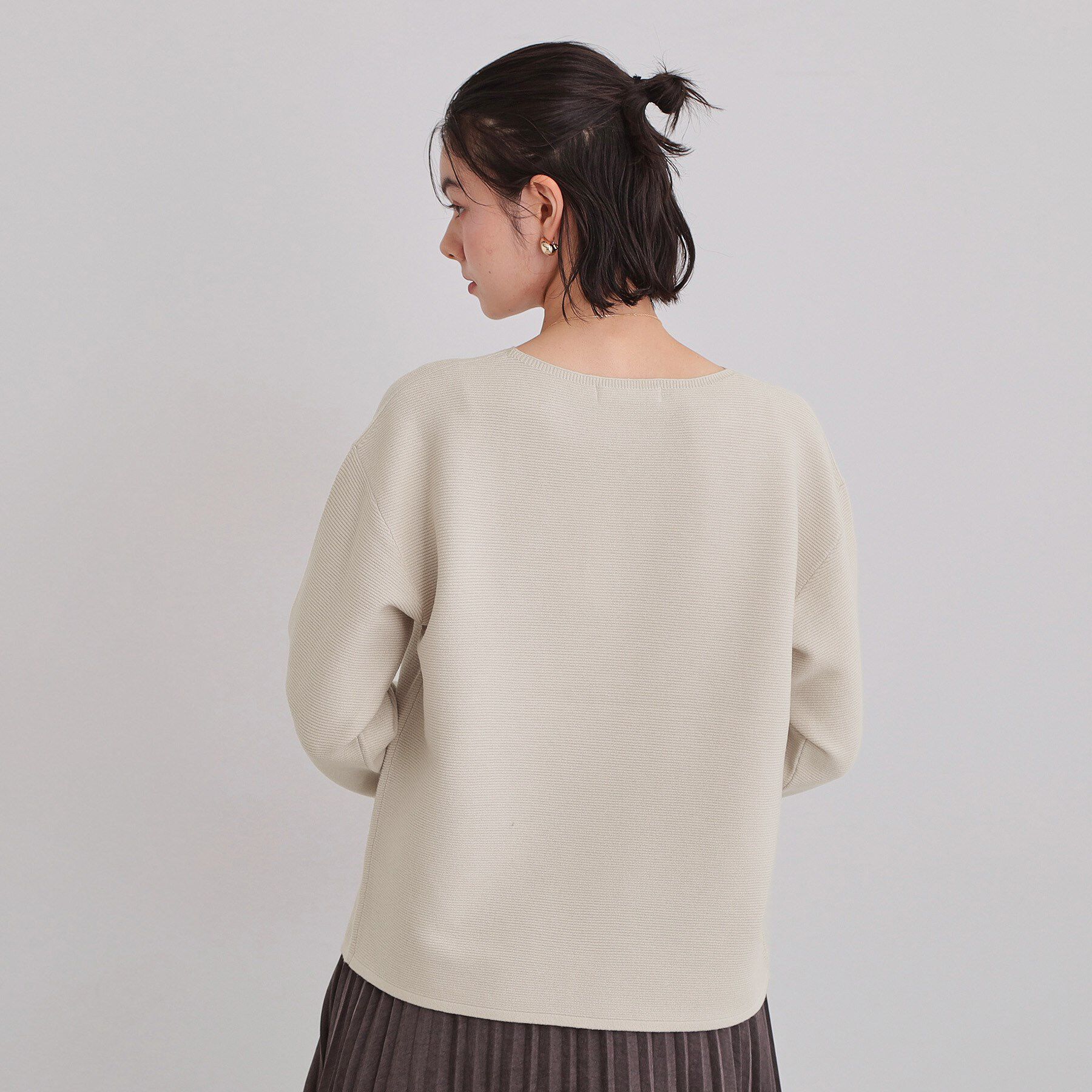 THE SHOP TK「【S-XLサイズ/選べる6色】どこから見ても美しい ガーターニット/蓄熱/洗濯機OK」|ニット・セーター|