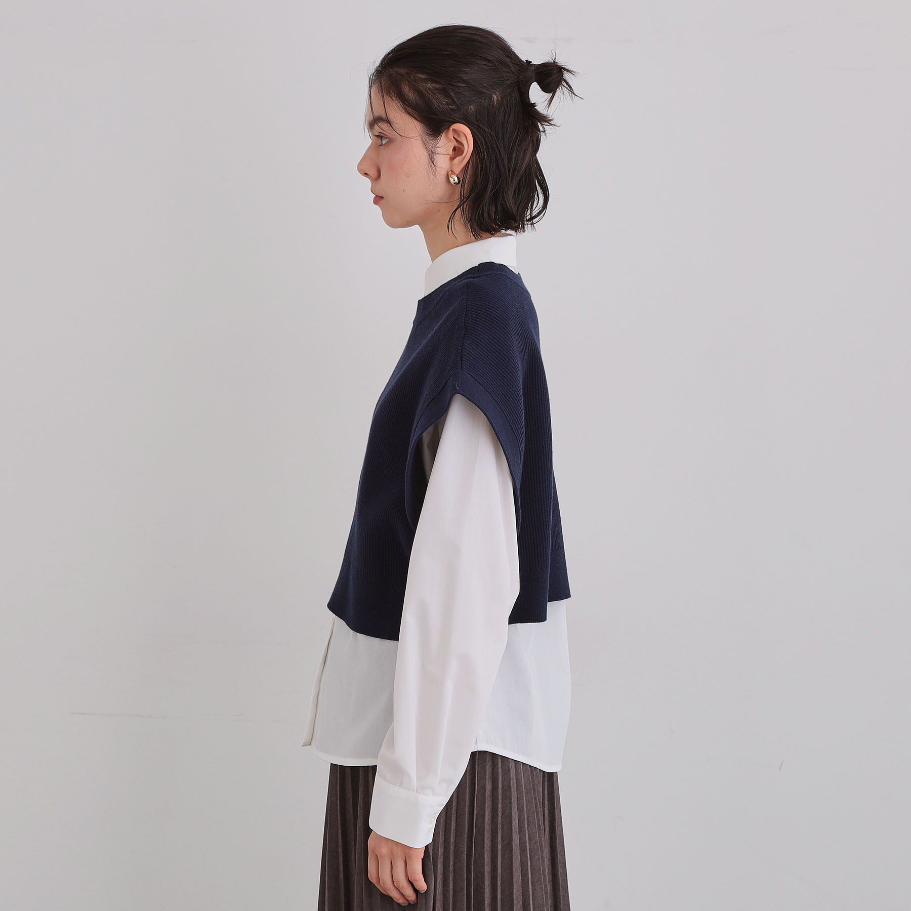 THE SHOP TK「【2点セット】レイヤードスタイルでこなれ見え ニットベスト＆シャツ」|その他|