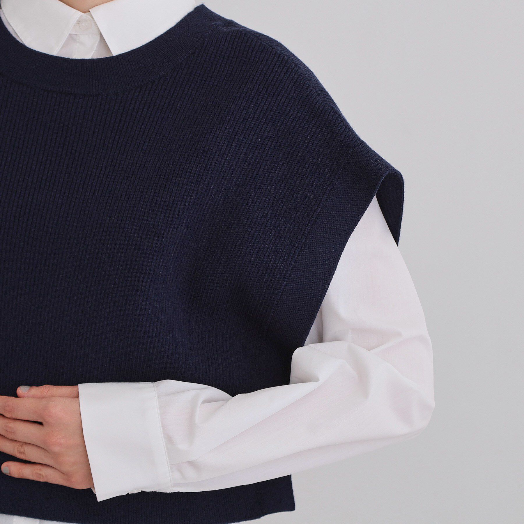 THE SHOP TK「【2点セット】レイヤードスタイルでこなれ見え ニットベスト＆シャツ」|その他|