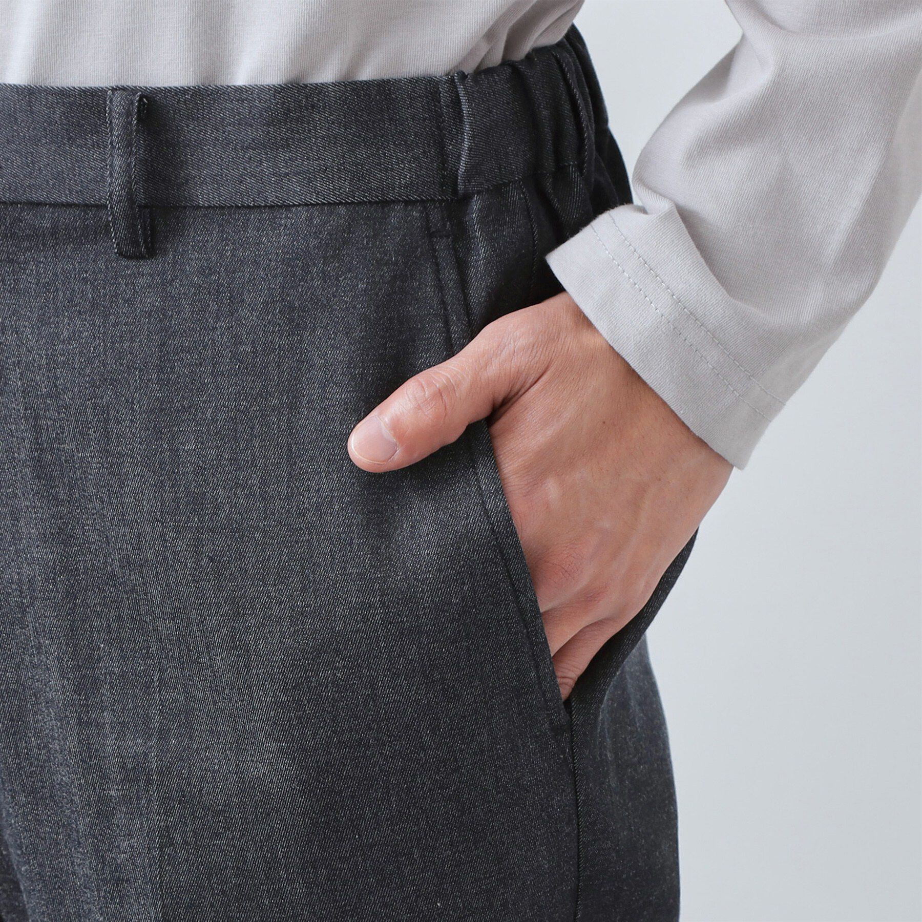 THE SHOP TK「ライトエバーデニム スラックス 洗濯機OK/ストレッチ/セットアップ可」|デニム|