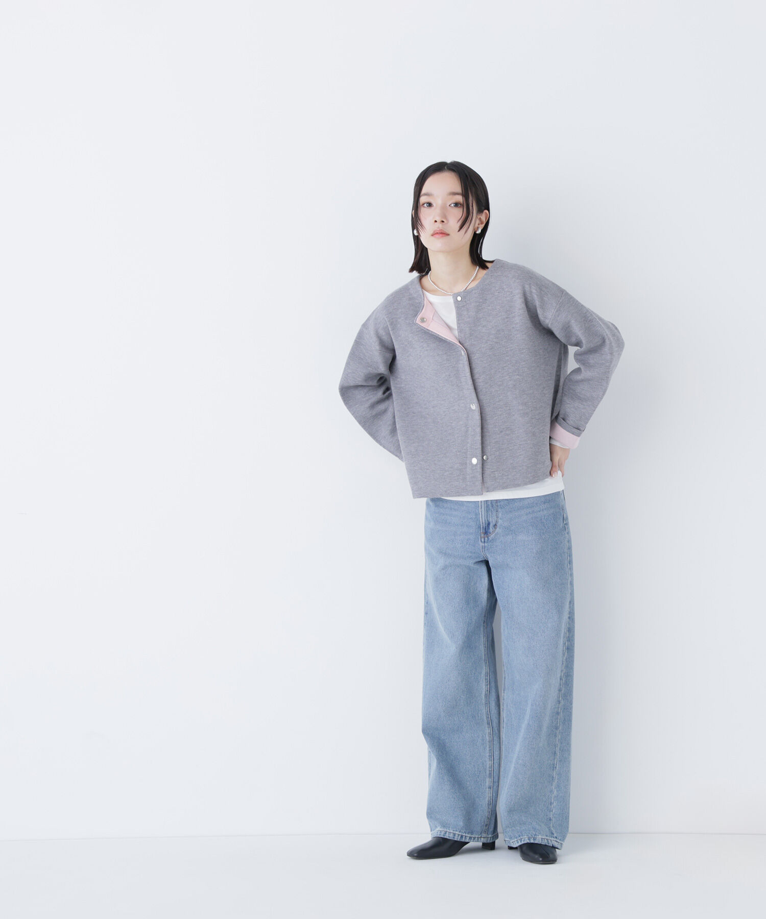  「バイカラー接結カーディガン」|ニット・セーター|