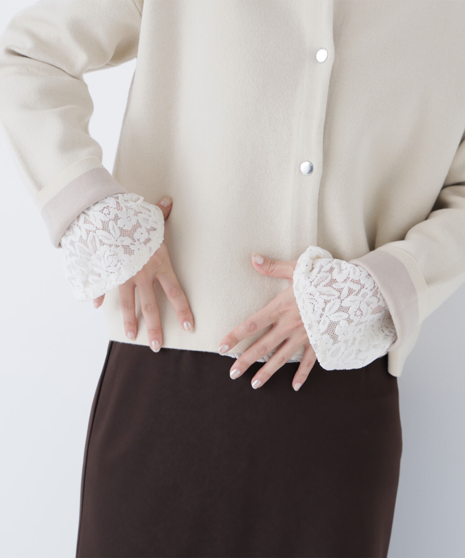  「バイカラー接結カーディガン」|ニット・セーター|