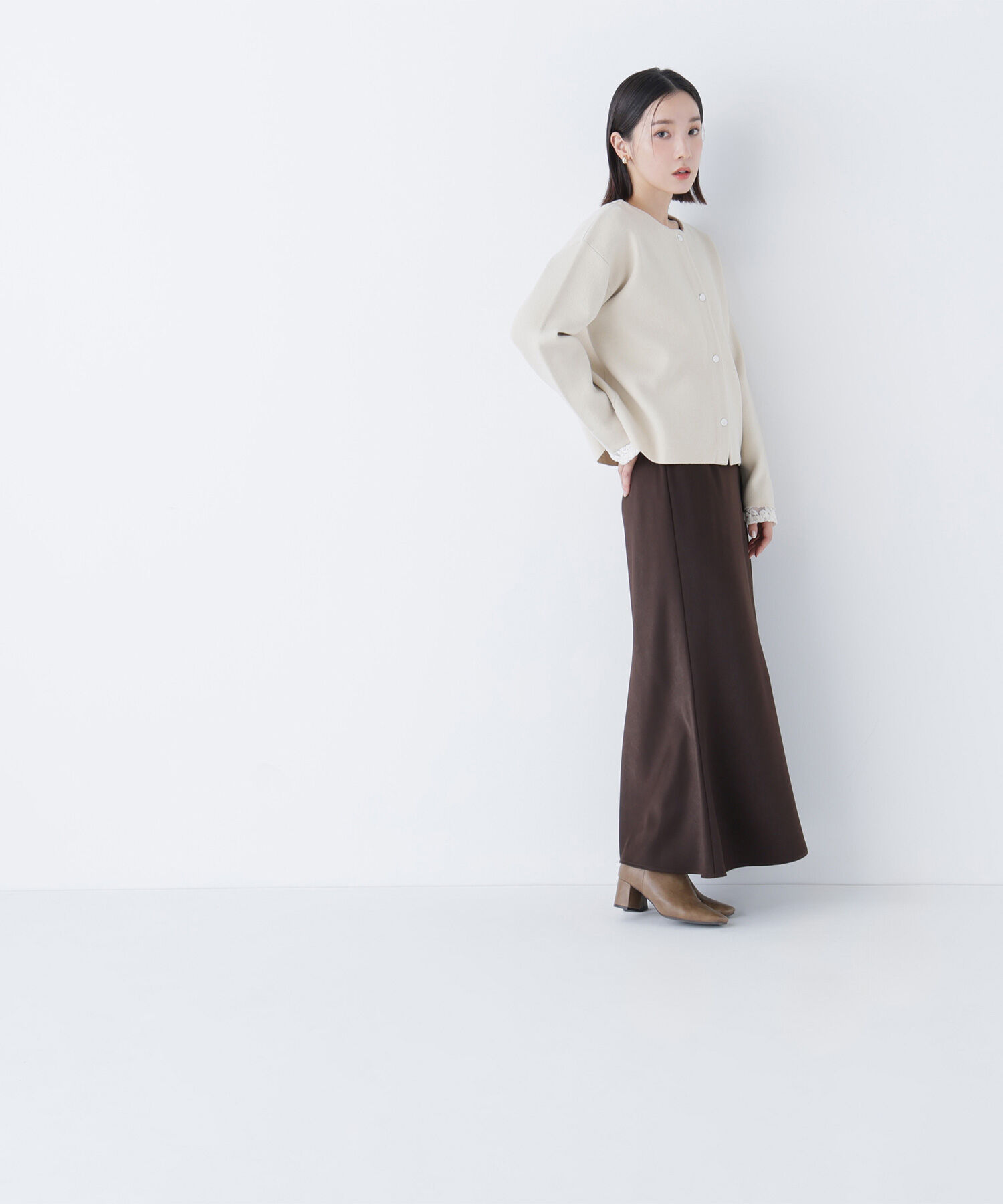  「バイカラー接結カーディガン」|ニット・セーター|