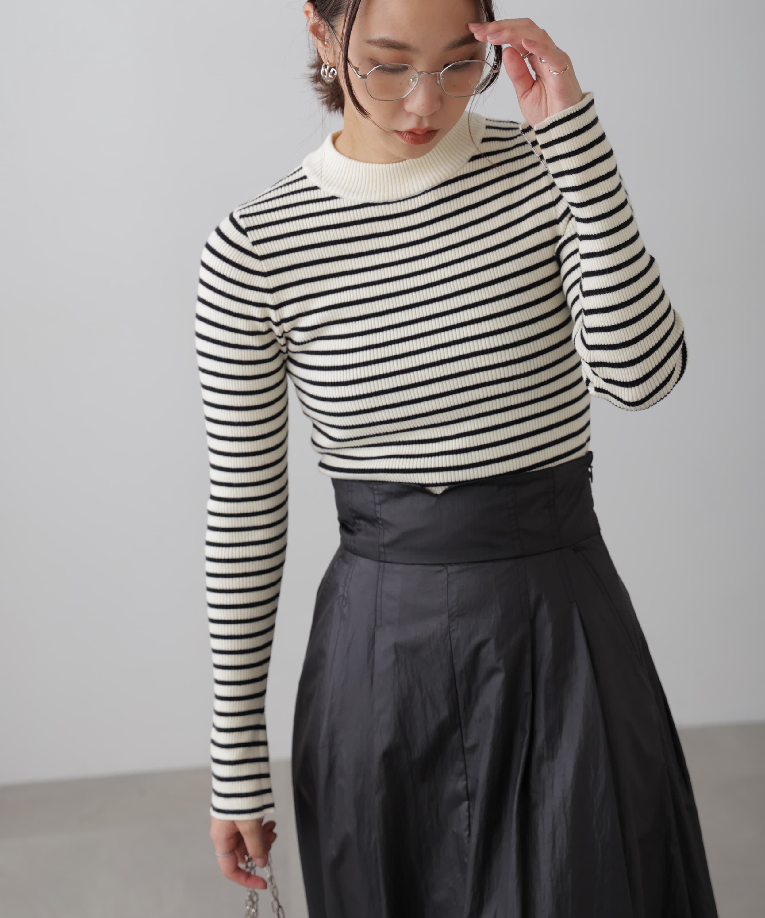  「〈洗える〉マシンウォッシャブルボトルネックニット」|ニット・セーター|