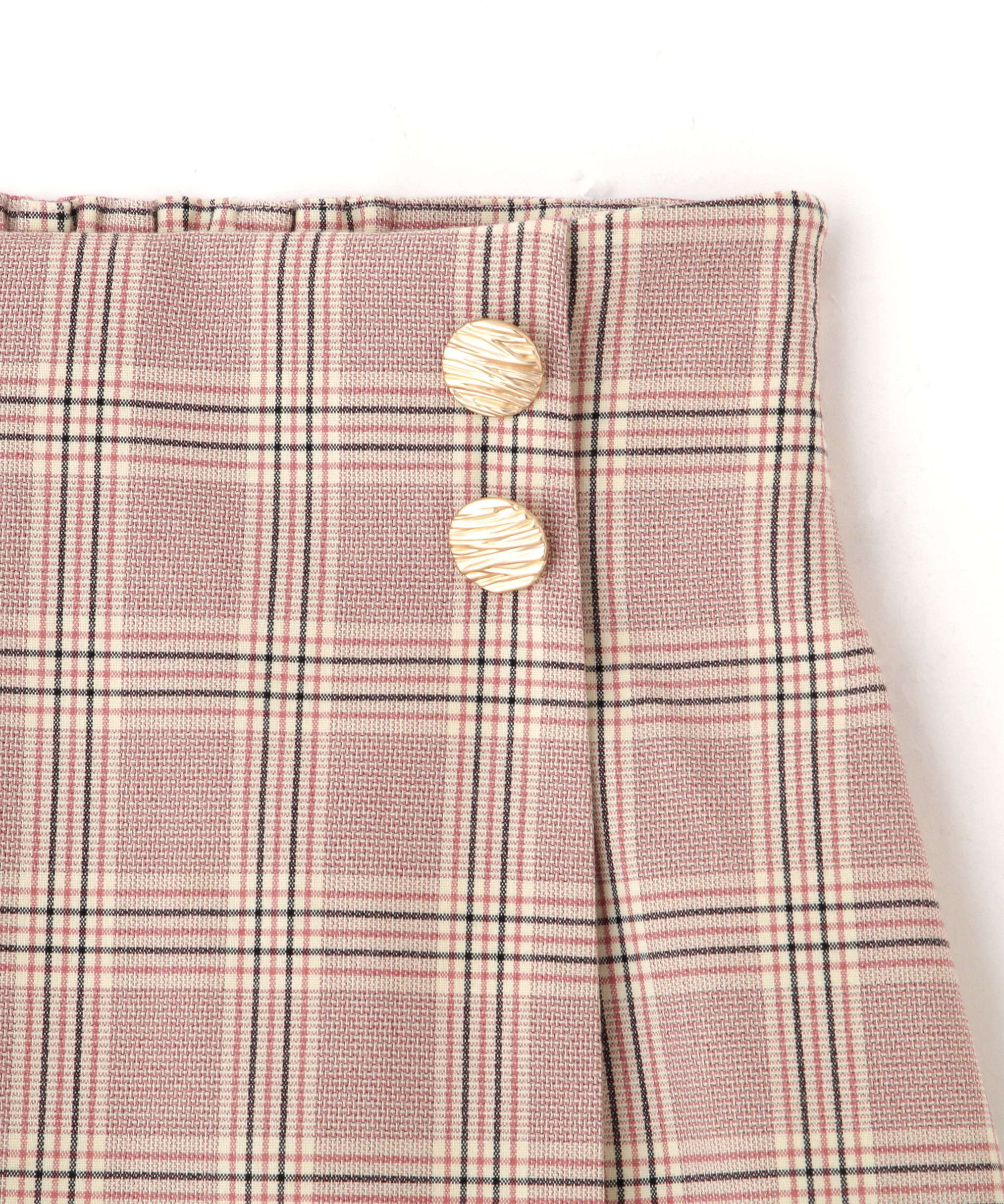  「ラップ風カラーチェックミニスカート」|スカート|