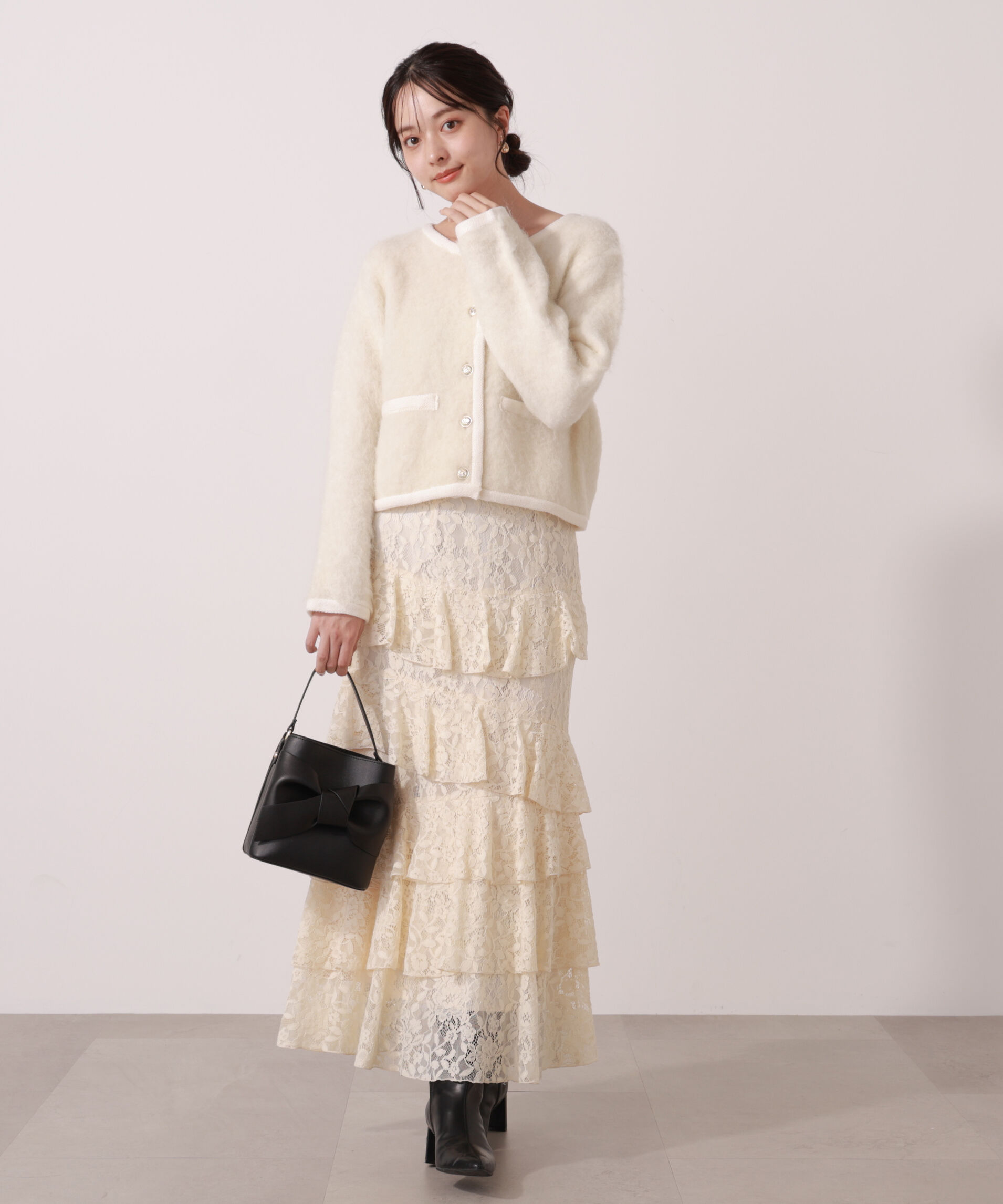 PROPORTION BODY DRESSING「シャギーニットジャケット」|カーディガン|