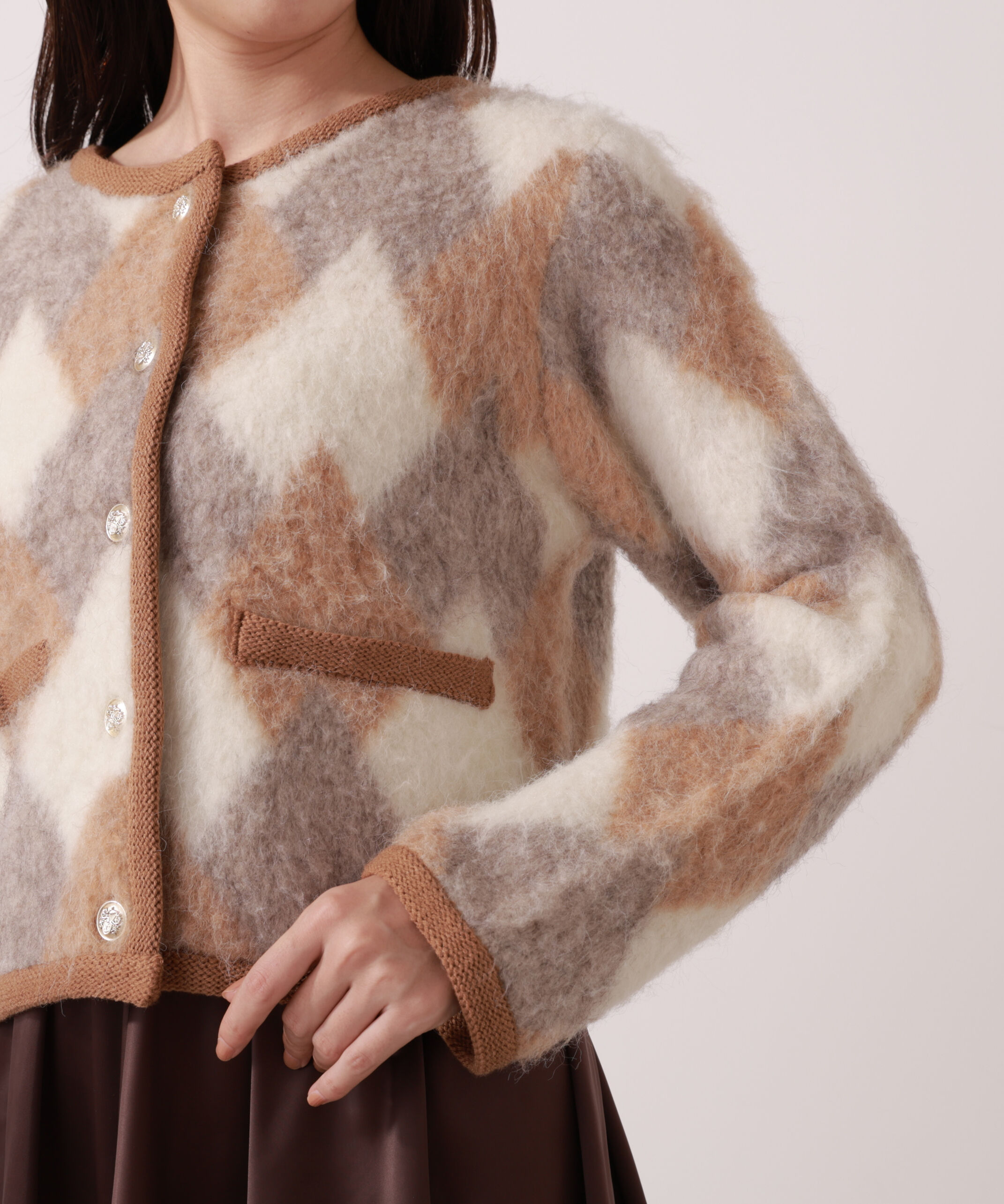 PROPORTION BODY DRESSING「シャギーニットジャケット」|カーディガン|