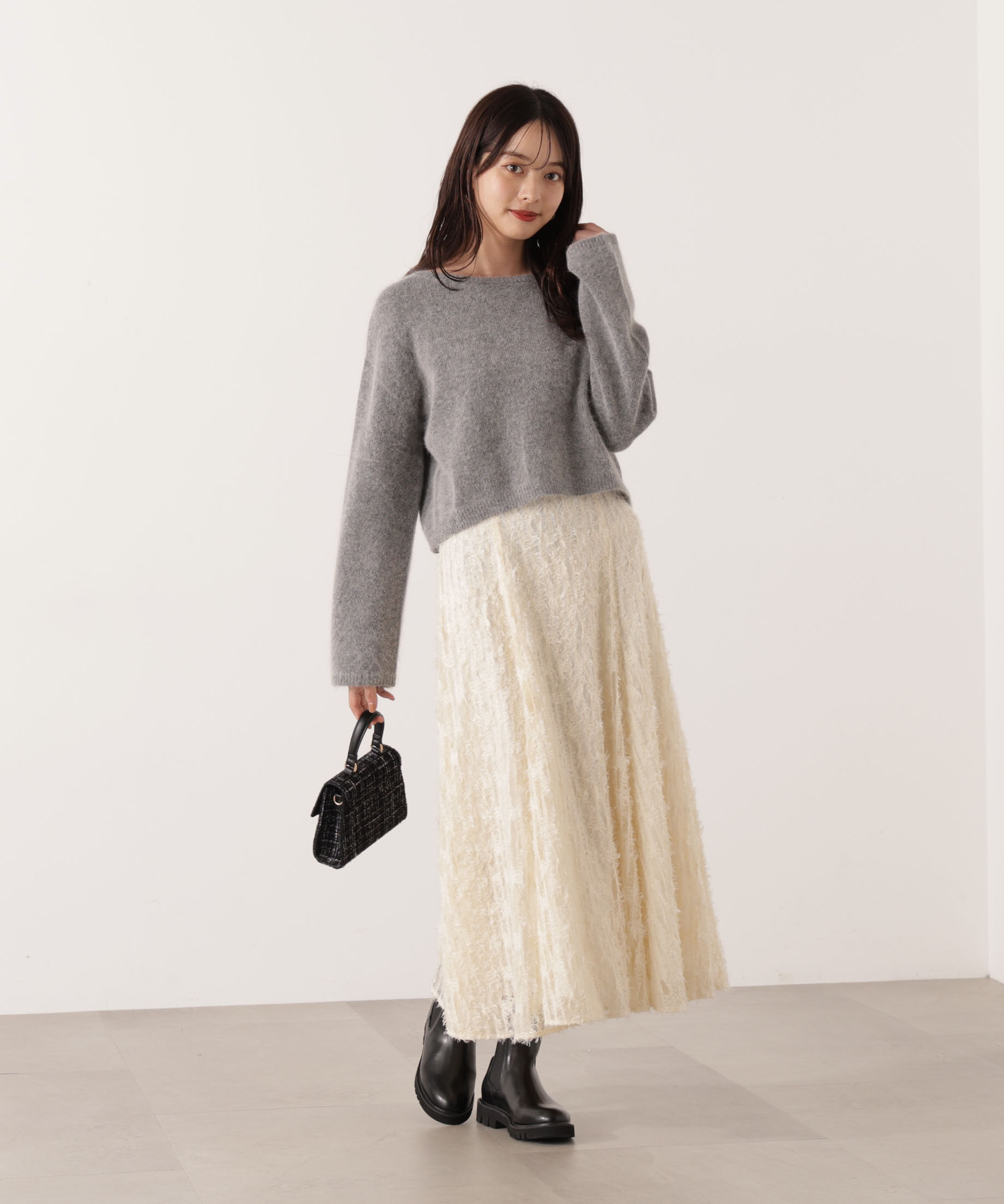 PROPORTION BODY DRESSING「ショートFOX混ニット 25AW」|ニット・セーター|