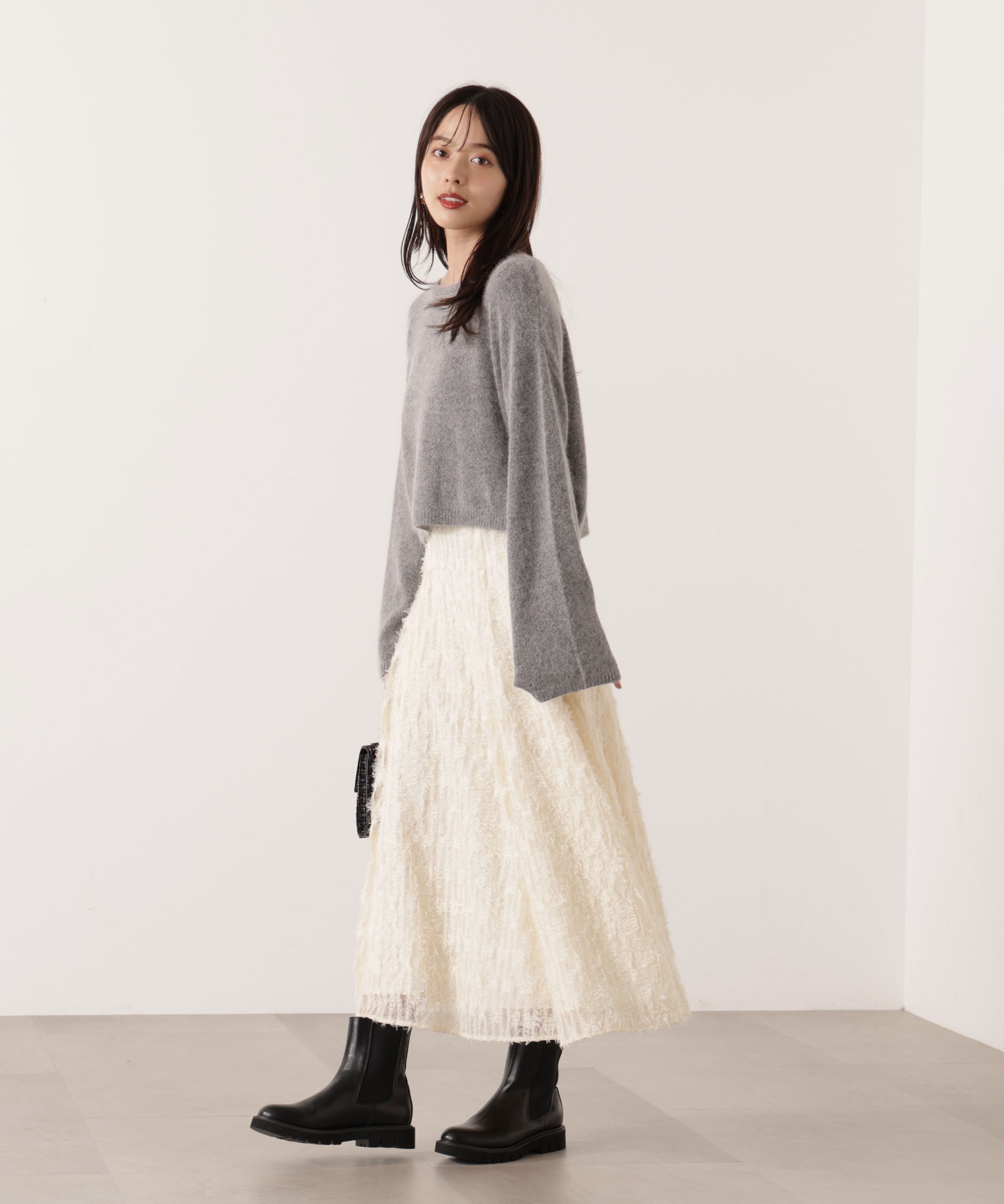PROPORTION BODY DRESSING「ショートFOX混ニット 25AW」|ニット・セーター|