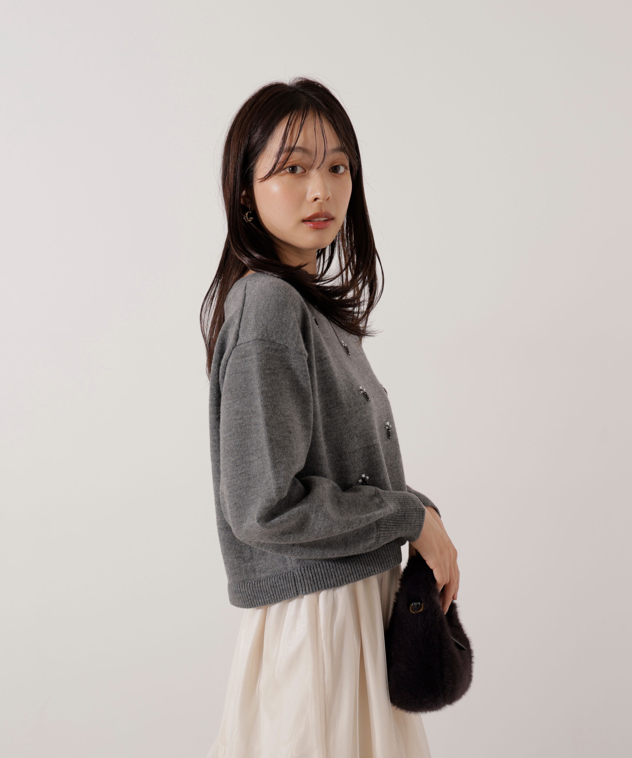 PROPORTION BODY DRESSING「ビジュー付きボックスニット」|ニット・セーター|