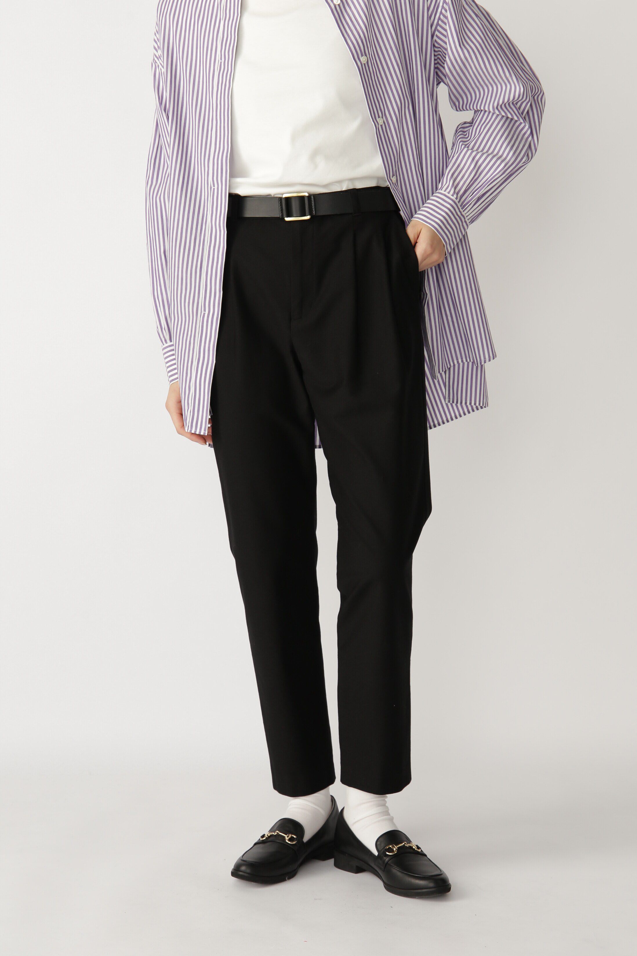  「◆２ＷＡＹストレッチスリムテーパードパンツ」|その他|ブラック