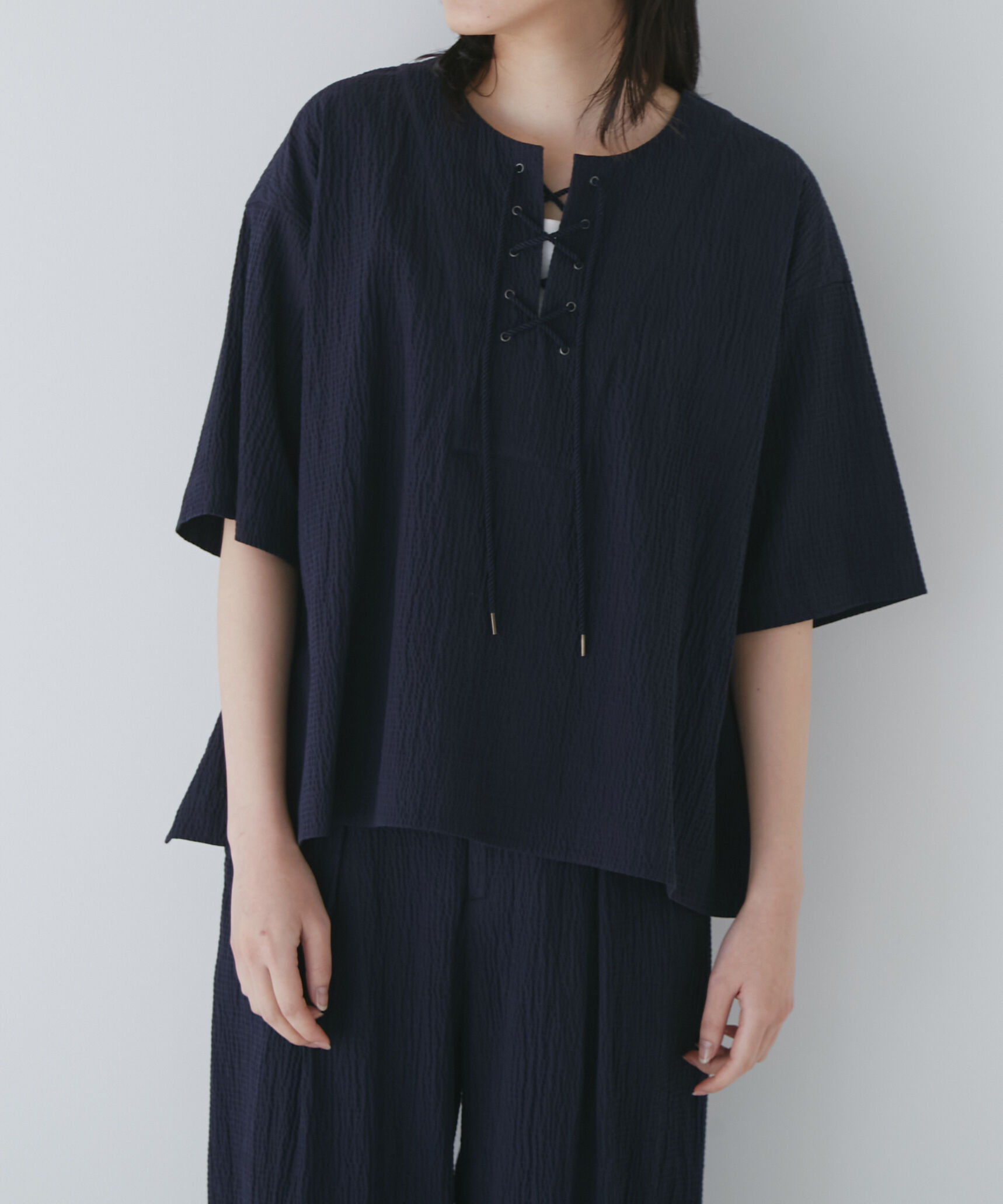  「◆サッカーストレッチブラウス」|シャツ・ブラウス|