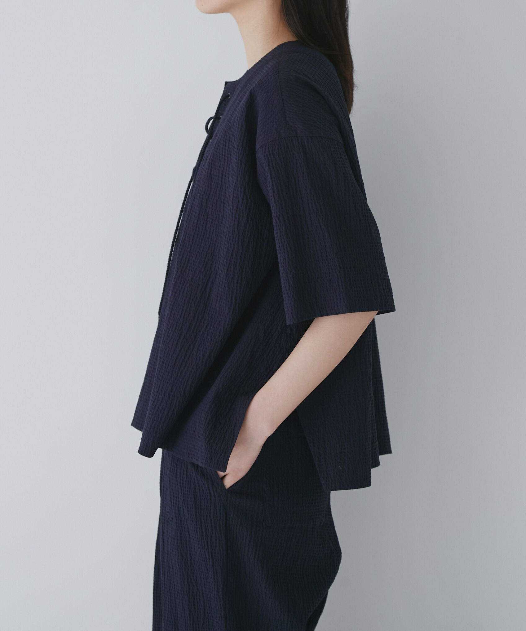  「◆サッカーストレッチブラウス」|シャツ・ブラウス|