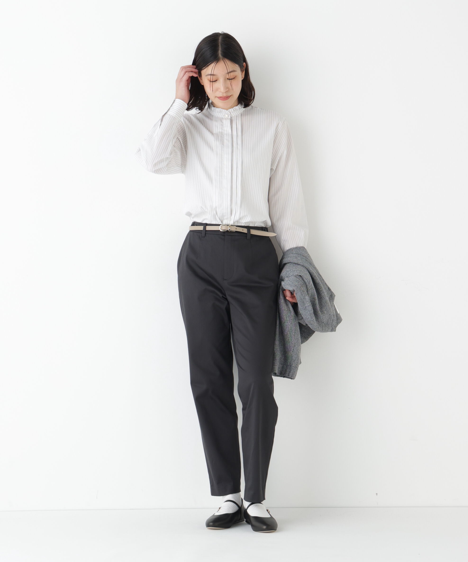  「◆サテンストレッチ細身ストレートパンツ」|その他|