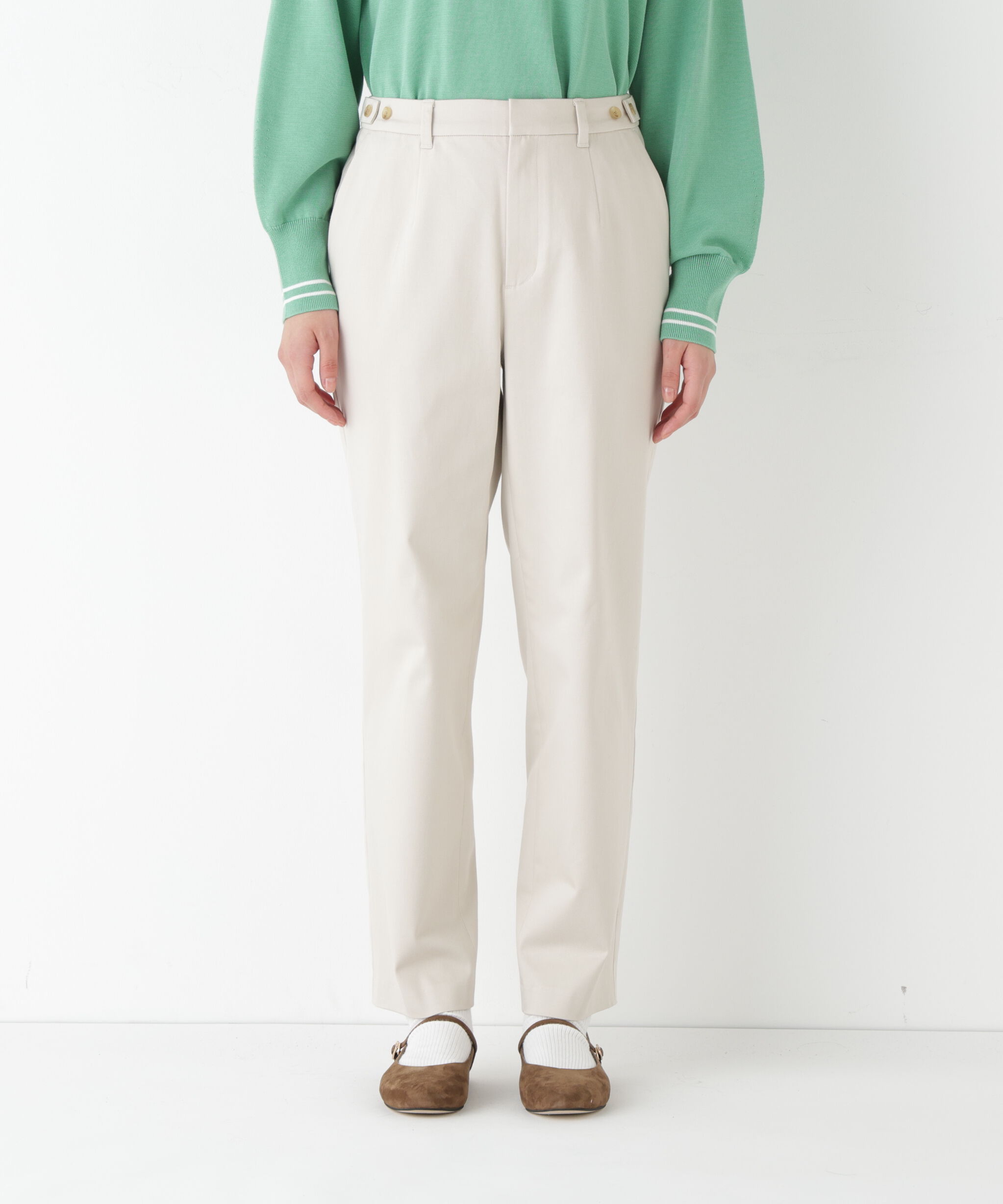  「◆サテンストレッチ細身ストレートパンツ」|その他|