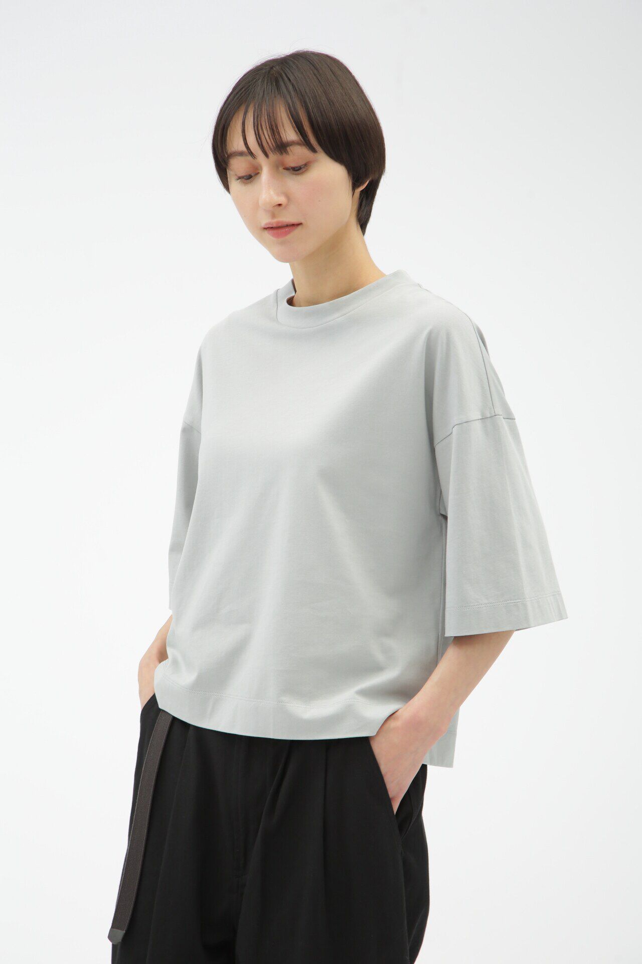  「LIGHT DENSE COTTON JERSEY」|Tシャツ・カットソー|PALE BLUE1
