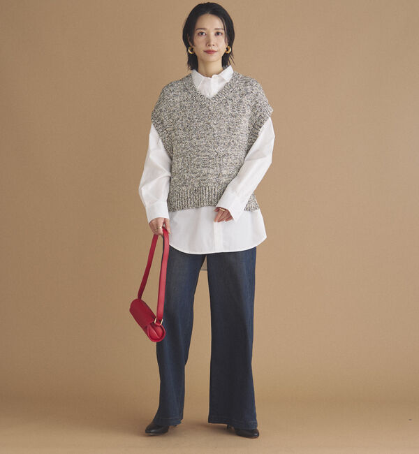 Doux archives「ＭＩＸヤーンＶネックベスト」|ニット・セーター|