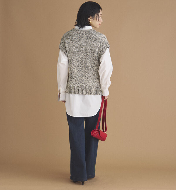 Doux archives「ＭＩＸヤーンＶネックベスト」|ニット・セーター|