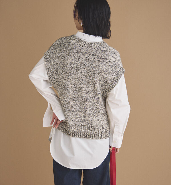 Doux archives「ＭＩＸヤーンＶネックベスト」|ニット・セーター|