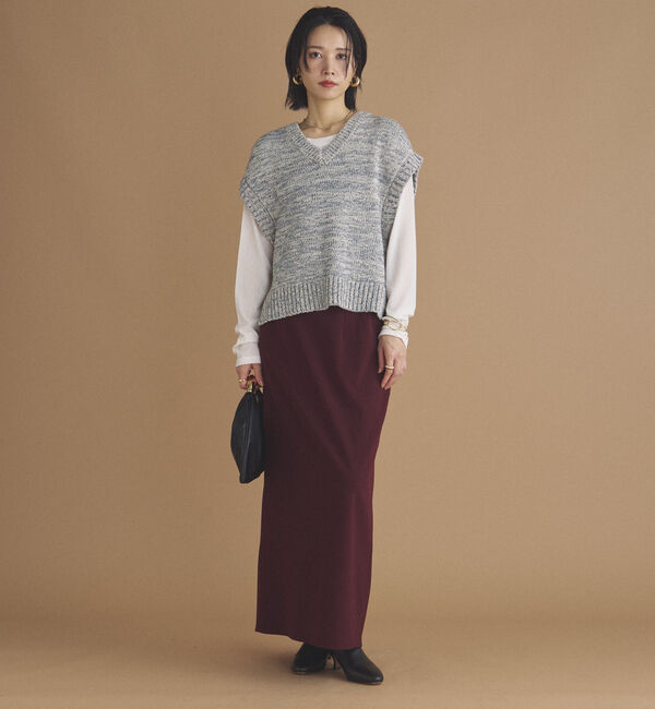Doux archives「ＭＩＸヤーンＶネックベスト」|ニット・セーター|