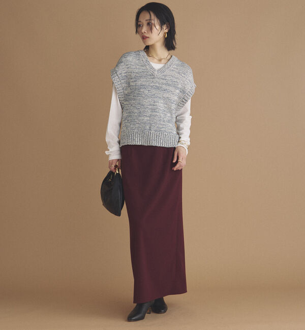 Doux archives「ＭＩＸヤーンＶネックベスト」|ニット・セーター|