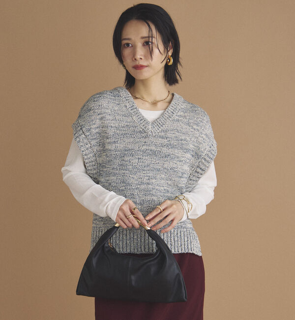 Doux archives「ＭＩＸヤーンＶネックベスト」|ニット・セーター|