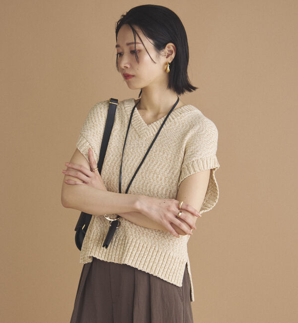 Doux archives「ＭＩＸヤーンＶネックベスト」|ニット・セーター|