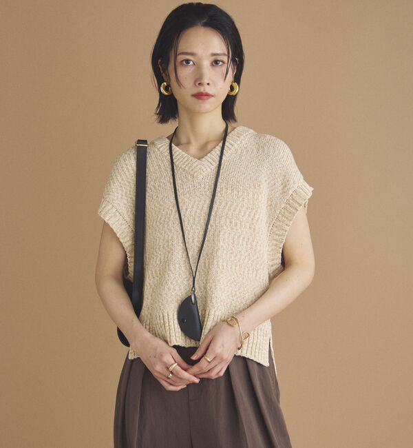 Doux archives「ＭＩＸヤーンＶネックベスト」|ニット・セーター|